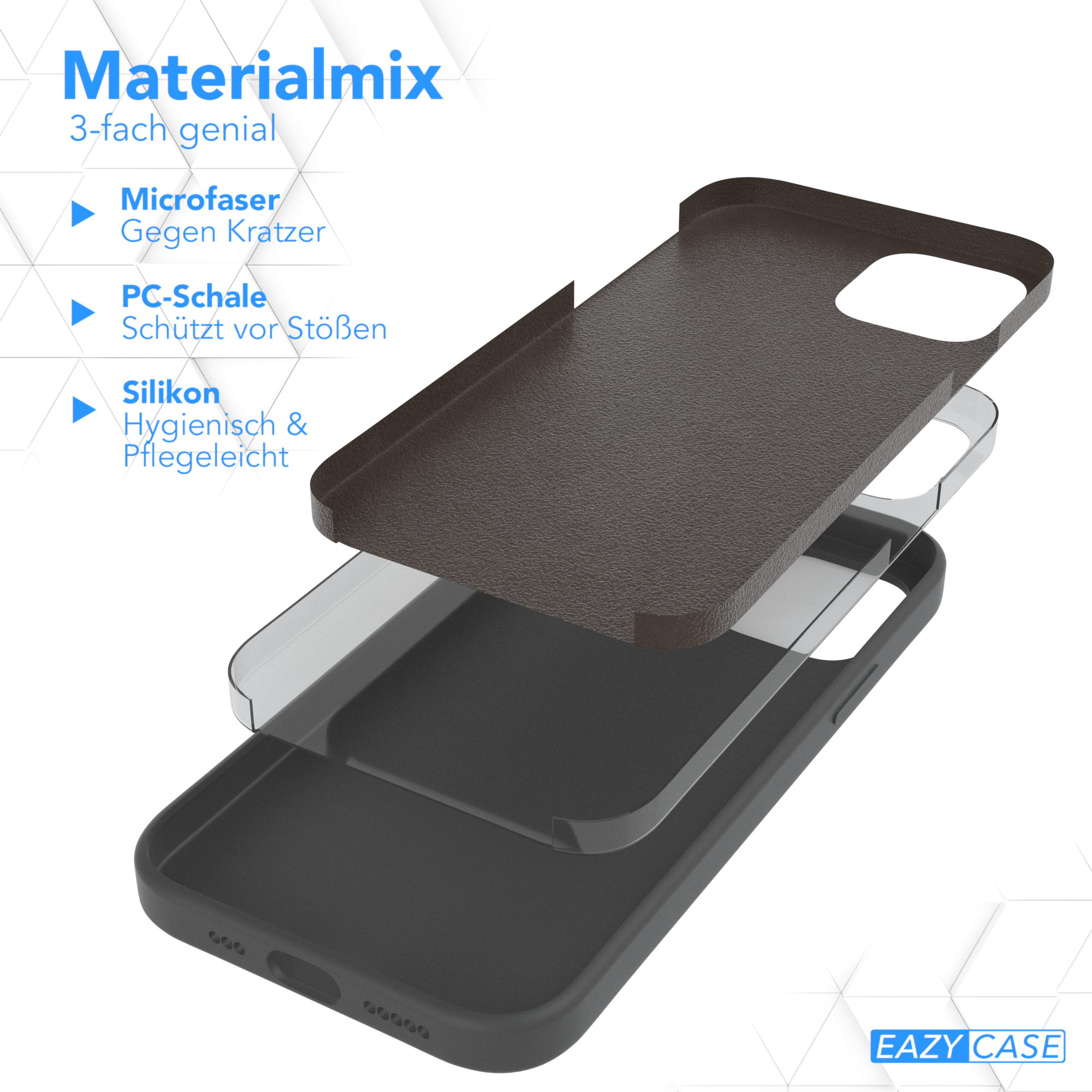 Backcover, EAZY 12 Grau Premium Apple, CASE Pro, Anthrazit iPhone Silikon Handycase, / 12