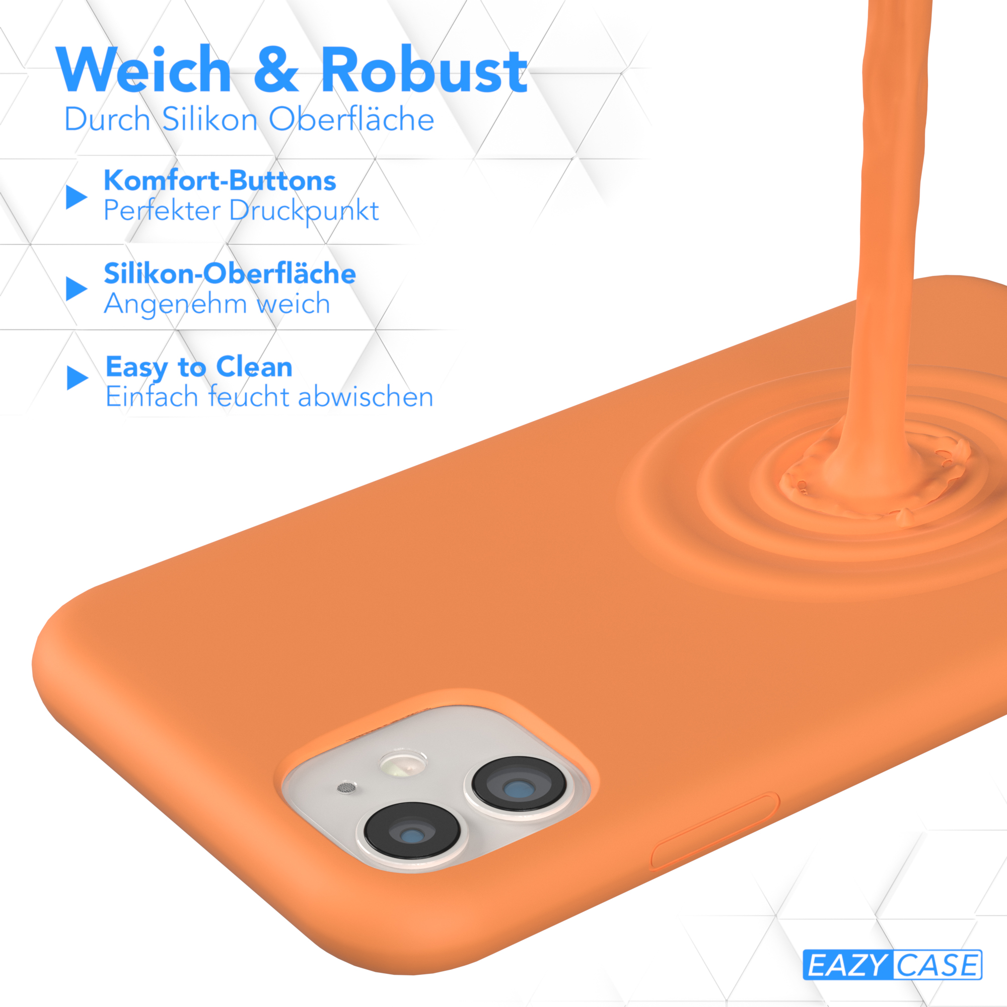 11, Premium Backcover, iPhone Handycase, Silikon Orange CASE EAZY Apple,