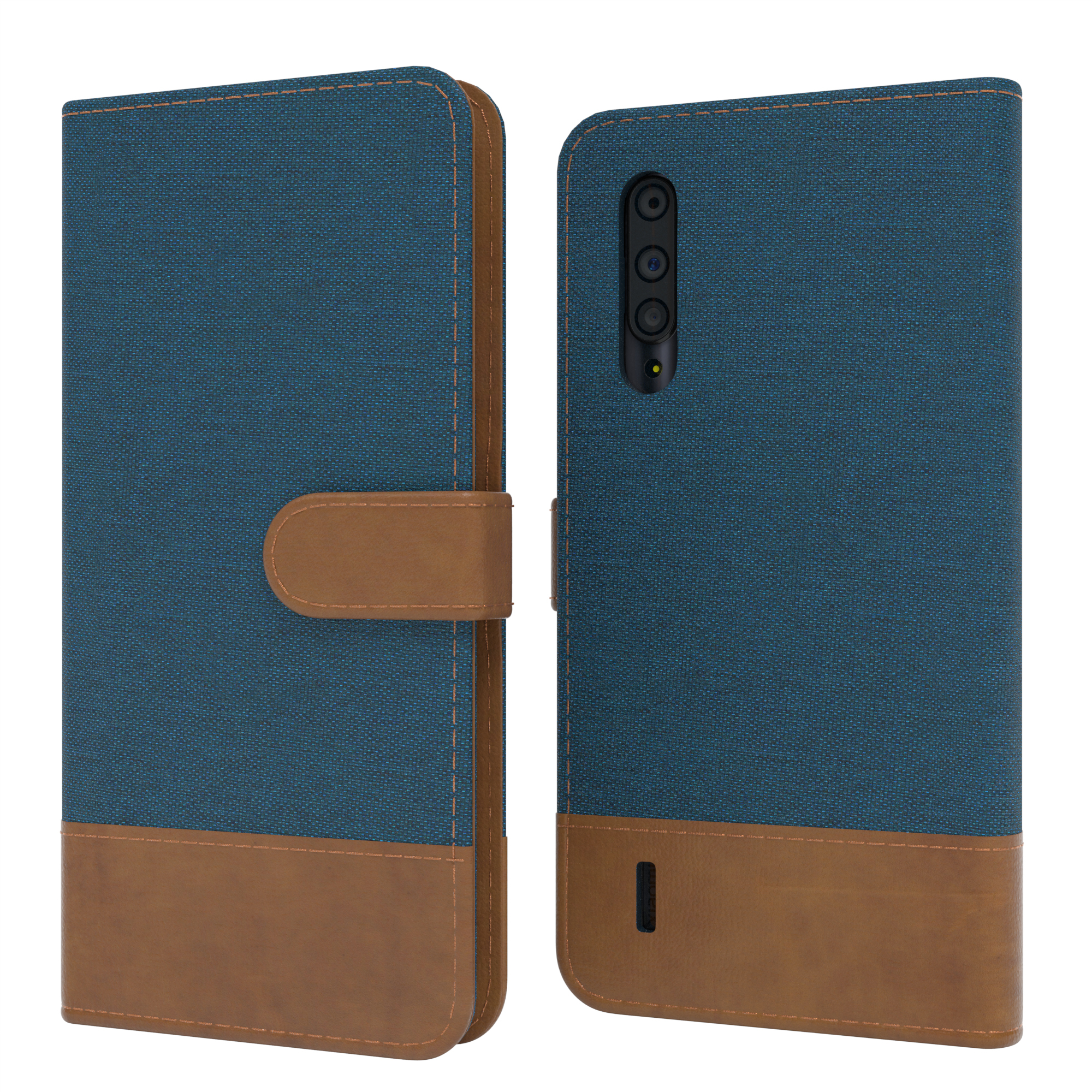 EAZY CASE Xiaomi, Bookcover, Mi Bookstyle mit Jeans Klapphülle Kartenfach, 9 Lite, Blau