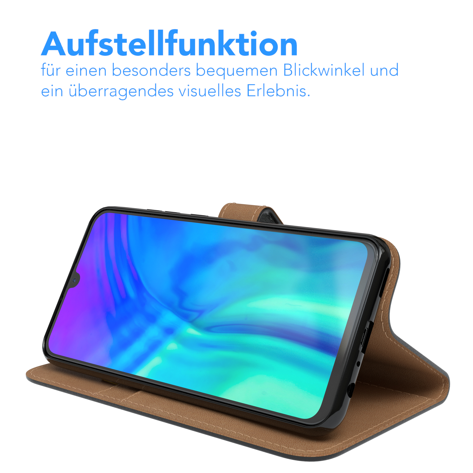 / Bookcover, Lite Huawei, Bookstyle Klapphülle (2019), Smart mit Kartenfach, P Honor CASE Plus 20 EAZY Schwarz