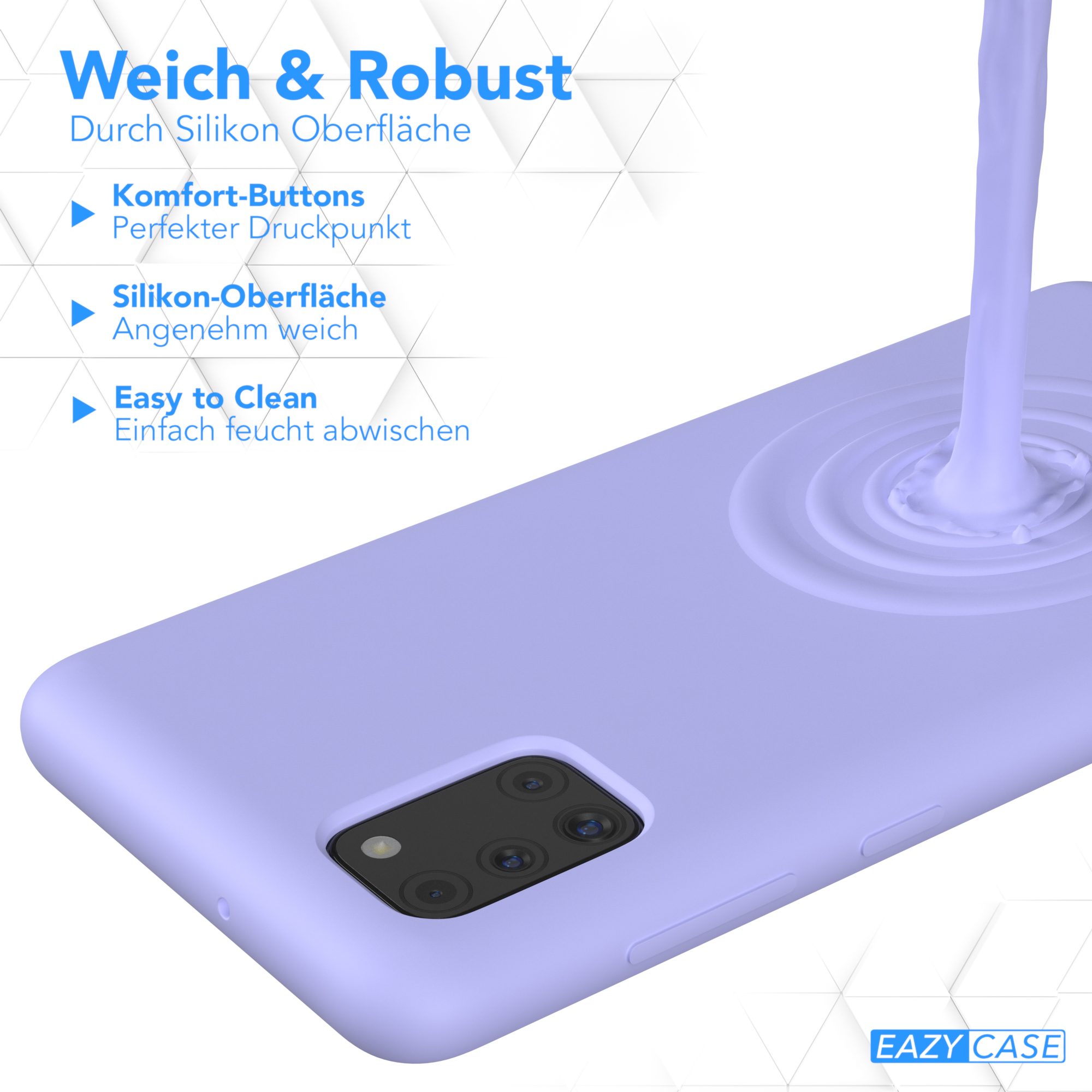 EAZY Handycase, Samsung, Premium CASE Lila / Lavendel Galaxy Silikon Violett Backcover, A31,