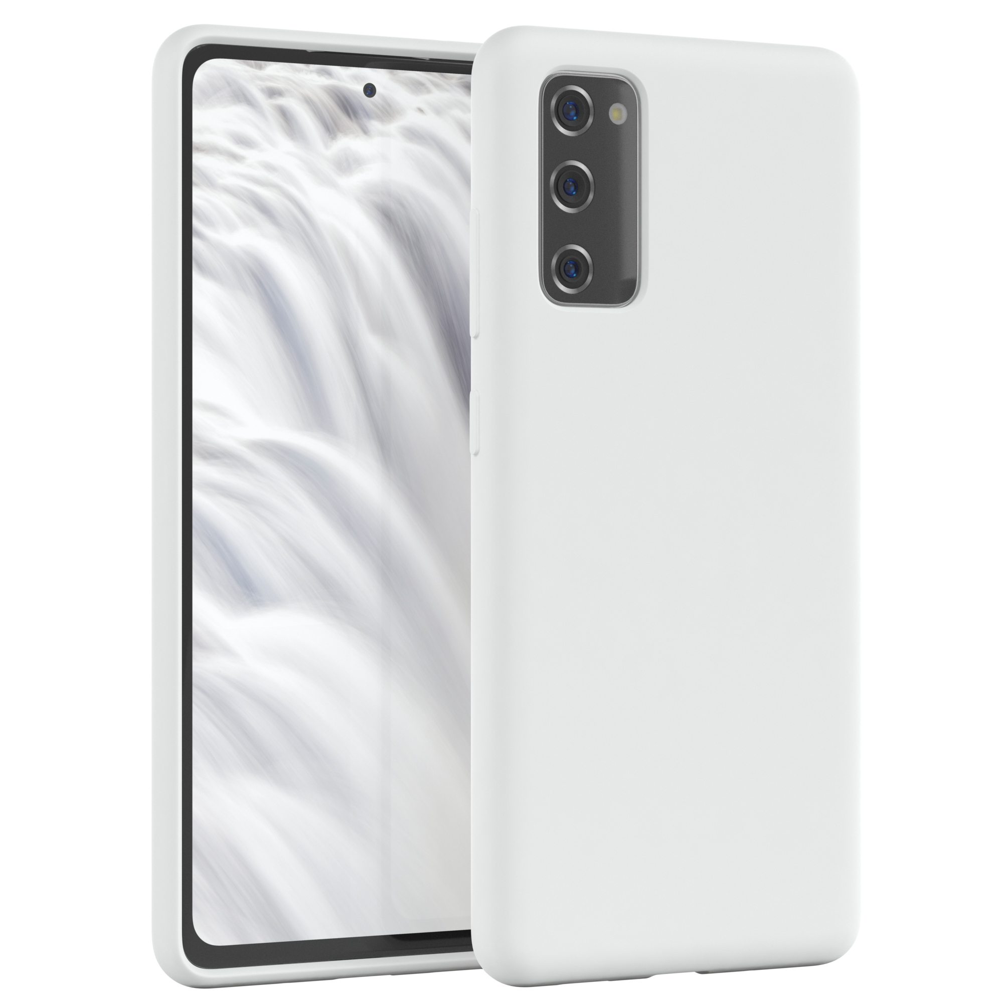 EAZY CASE Premium Silikon 5G, Galaxy Backcover, S20 / Handycase, S20 Samsung, Weiß FE FE
