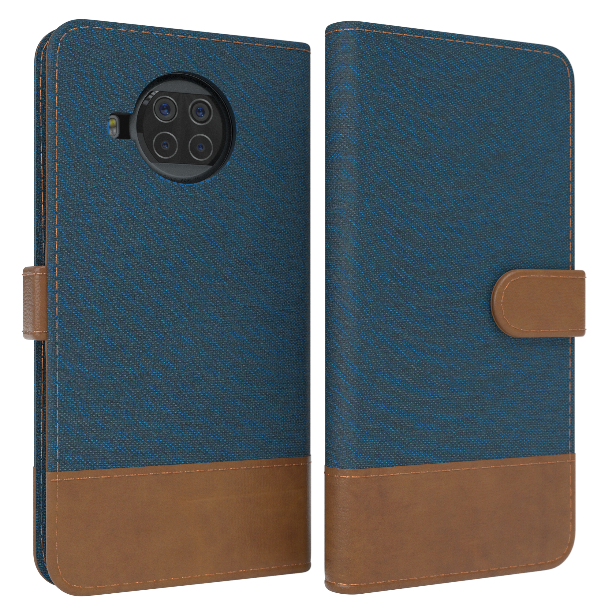 10T Blau Kartenfach, Jeans Xiaomi, mit EAZY Bookstyle Bookcover, CASE Klapphülle Mi Lite,