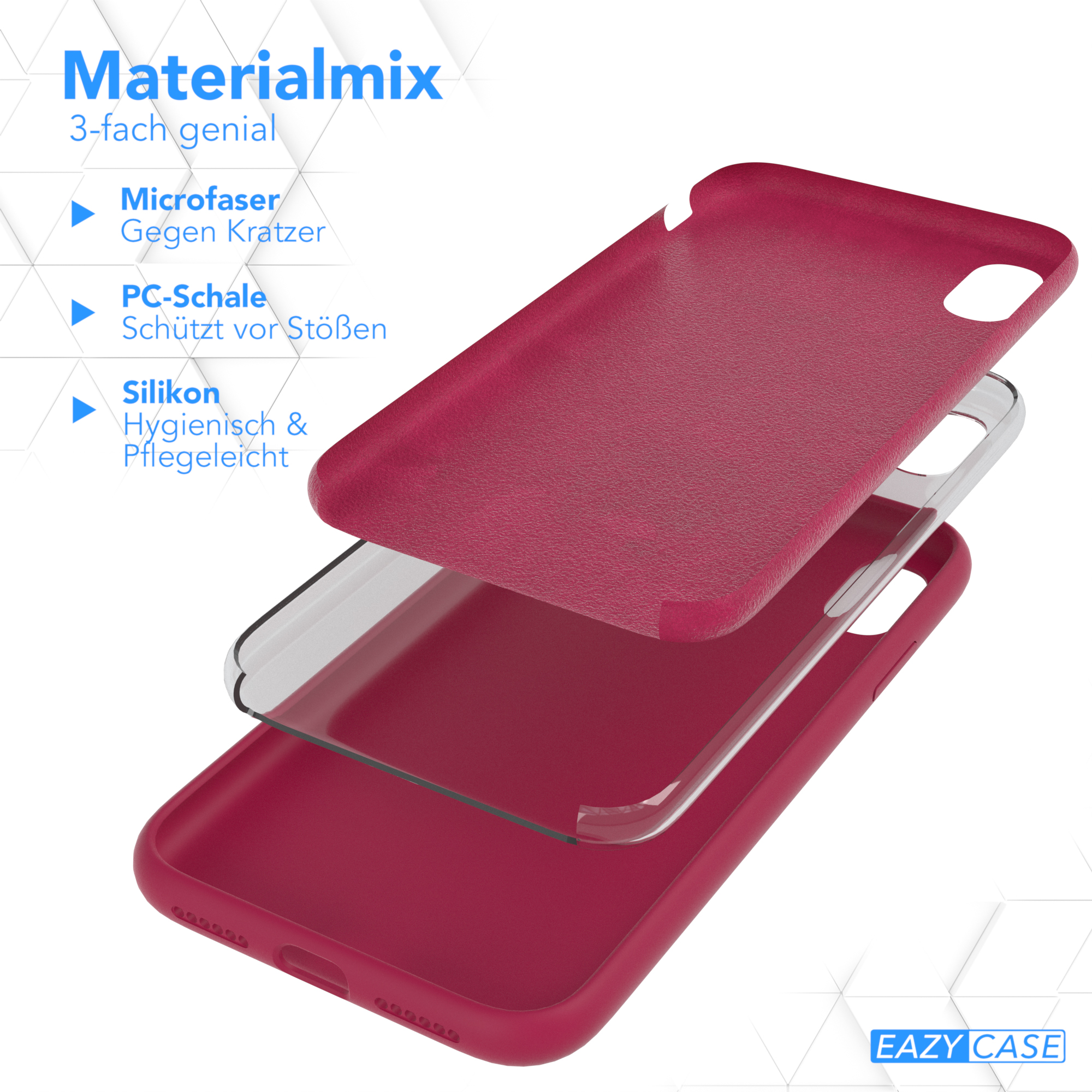 EAZY CASE Premium Silikon Handycase, iPhone / Backcover, Beere Apple, XR, Rot