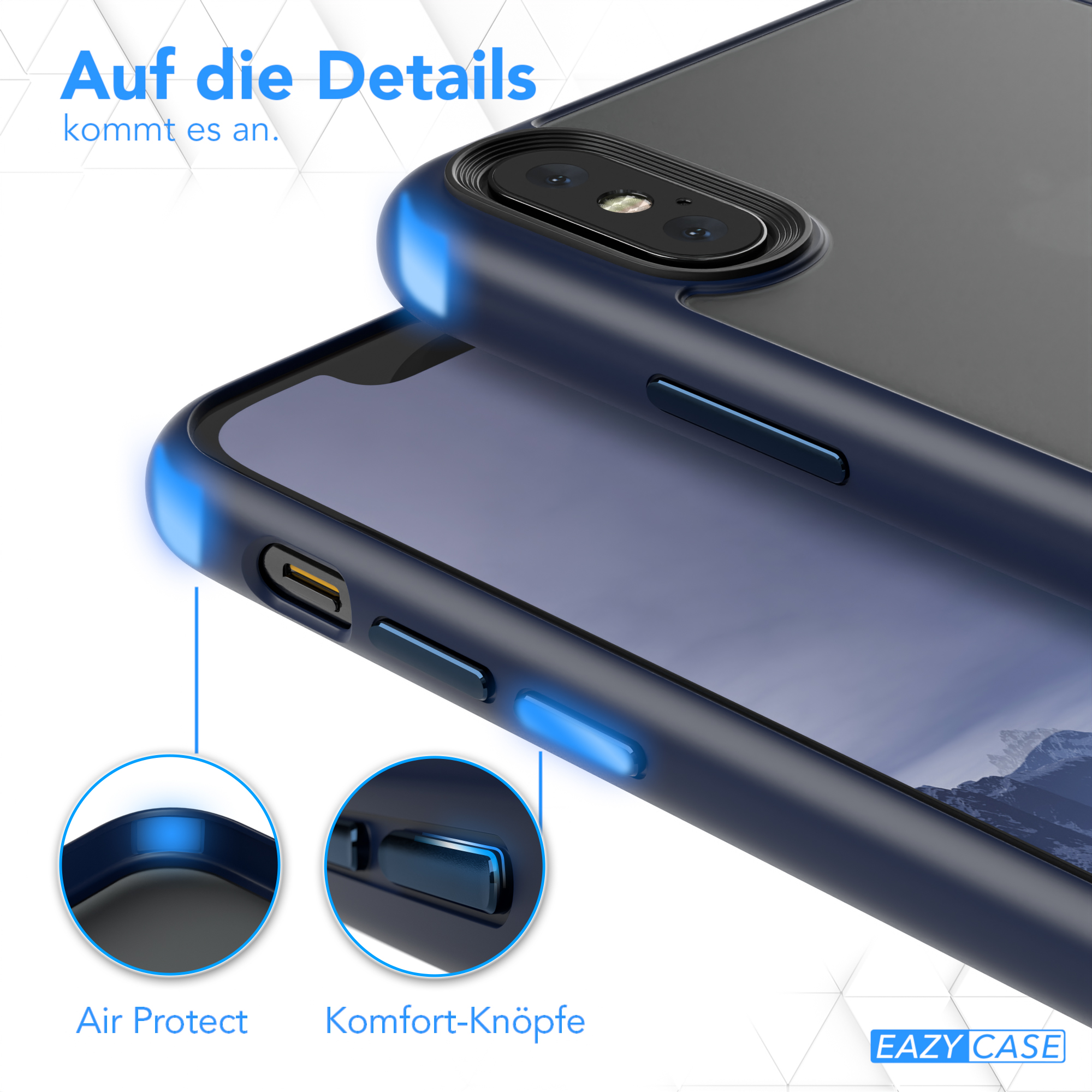 Nachtblau / X Outdoor XS, iPhone Apple, / Matt, Backcover, Blau Case EAZY CASE