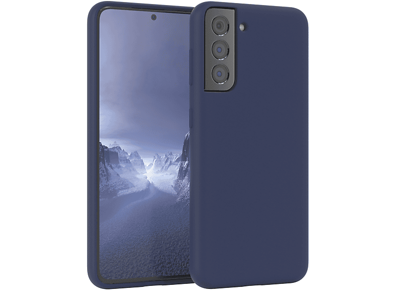 EAZY CASE Premium Silikon Backcover, / Galaxy 5G, Samsung, Nachtblau Blau Handycase, S21
