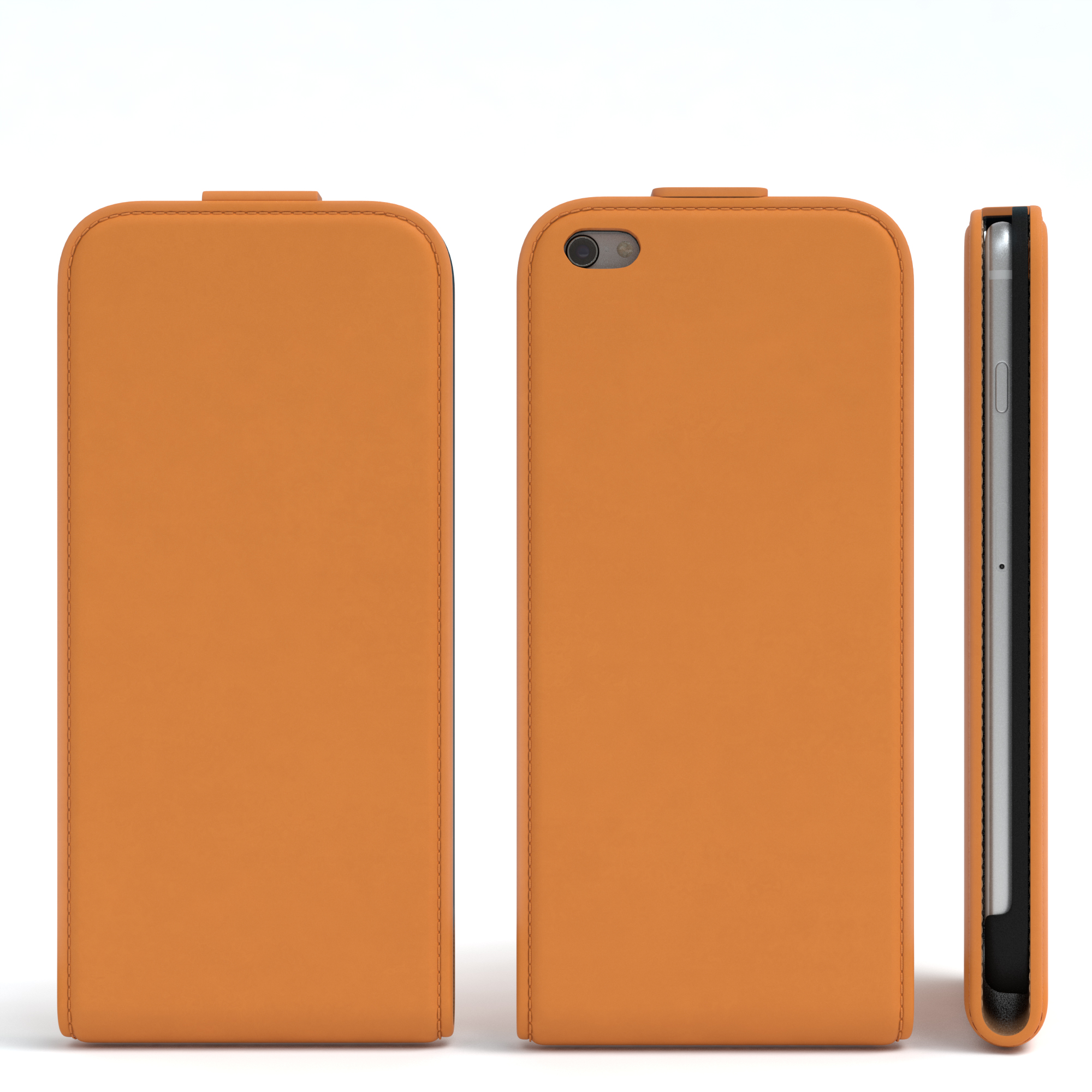 EAZY CASE Bookstyle Klapphülle / Bookcover, Apple, 6S, Orange Kartenfach, iPhone mit 6