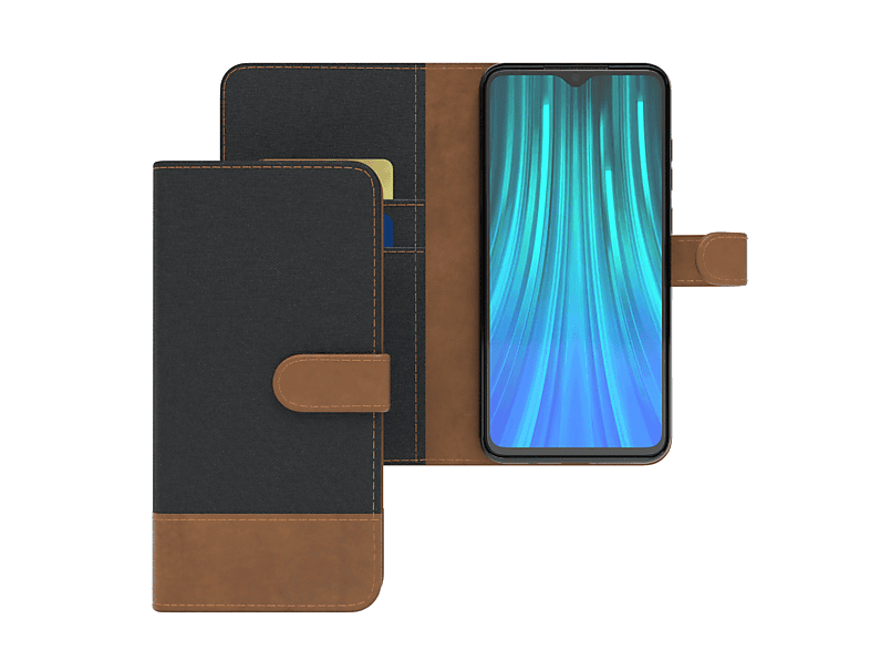 EAZY CASE Bookstyle Klapphülle Kartenfach, Note Redmi Schwarz Jeans 8 Pro, Bookcover, mit Xiaomi