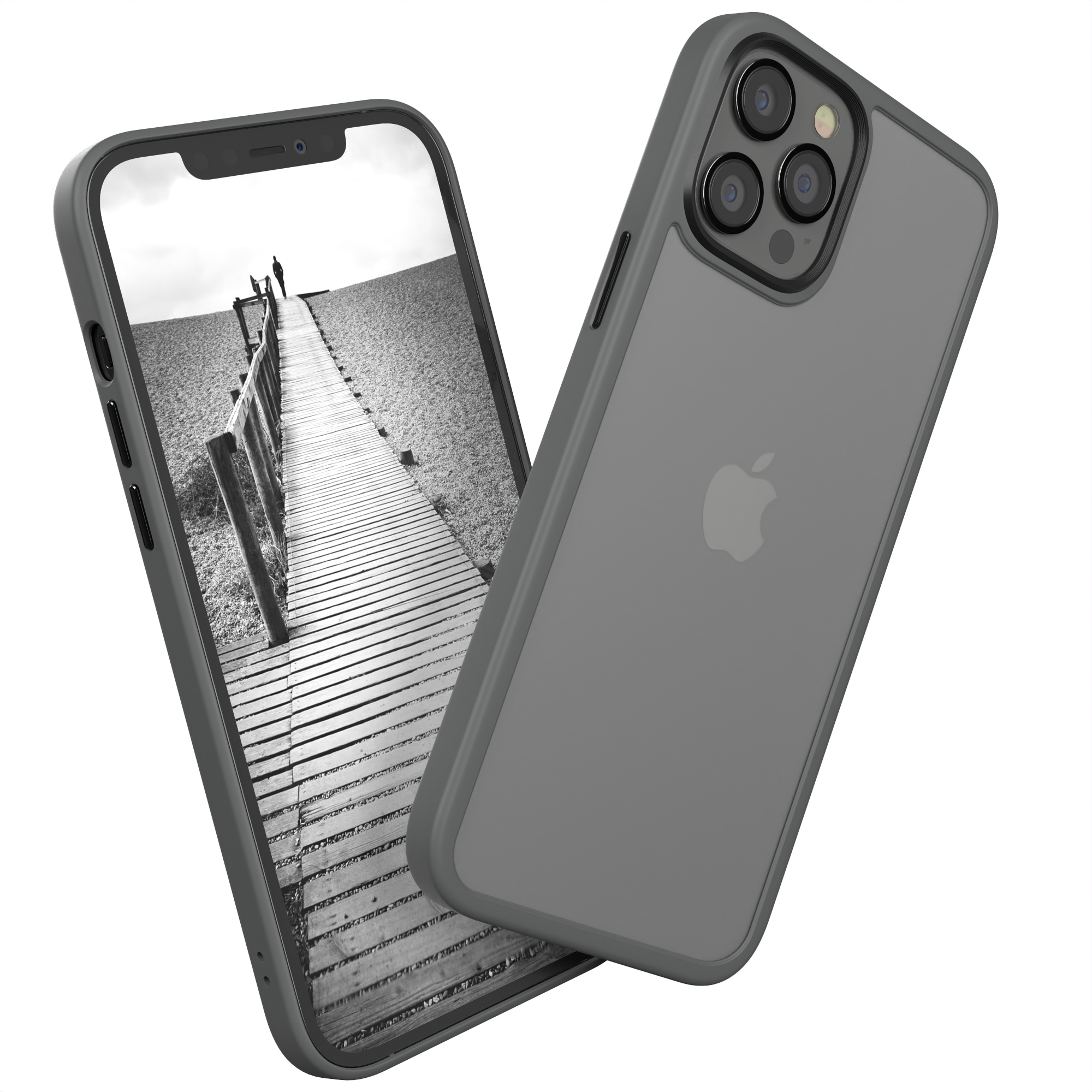 EAZY CASE Outdoor Case Matt, Apple, Grau 12 iPhone Pro Backcover, Max