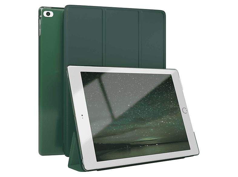 EAZY CASE Smart Case für iPad 5./6. Generation & Air 1/Air 2 Tablethülle Bookcover für Apple Kunstleder, Dunkelgrün
