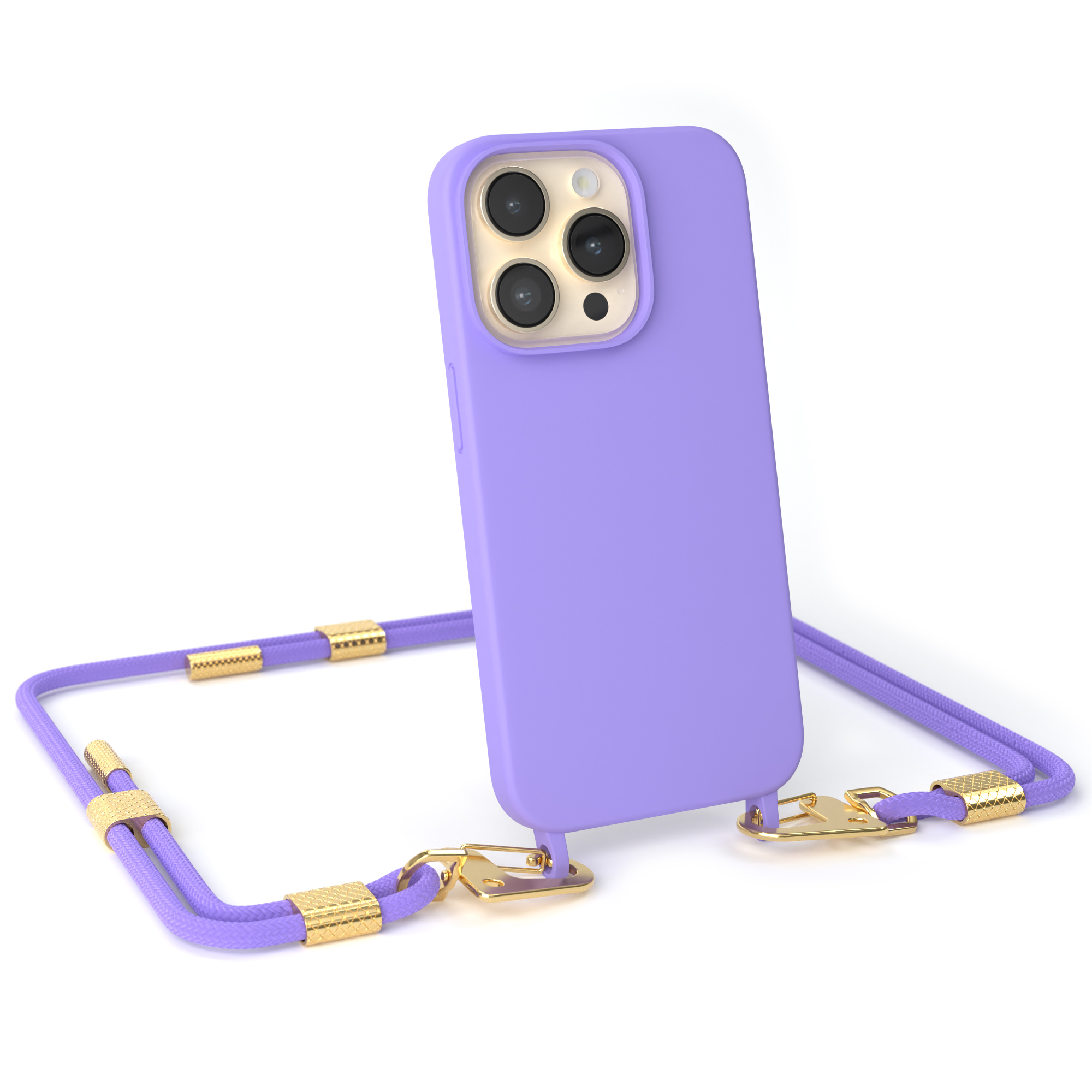 CASE Apple, Handykette iPhone Umhängetasche, Pro, / Karabiner, mit Lila EAZY Runde Helllila 14