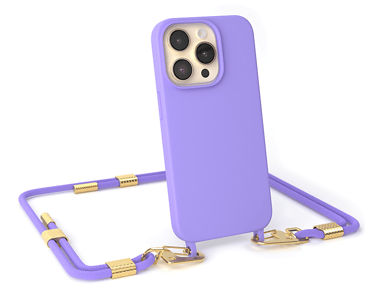 CASE Apple, Handykette iPhone Umhängetasche, Pro, / Karabiner, mit Lila EAZY Runde Helllila 14