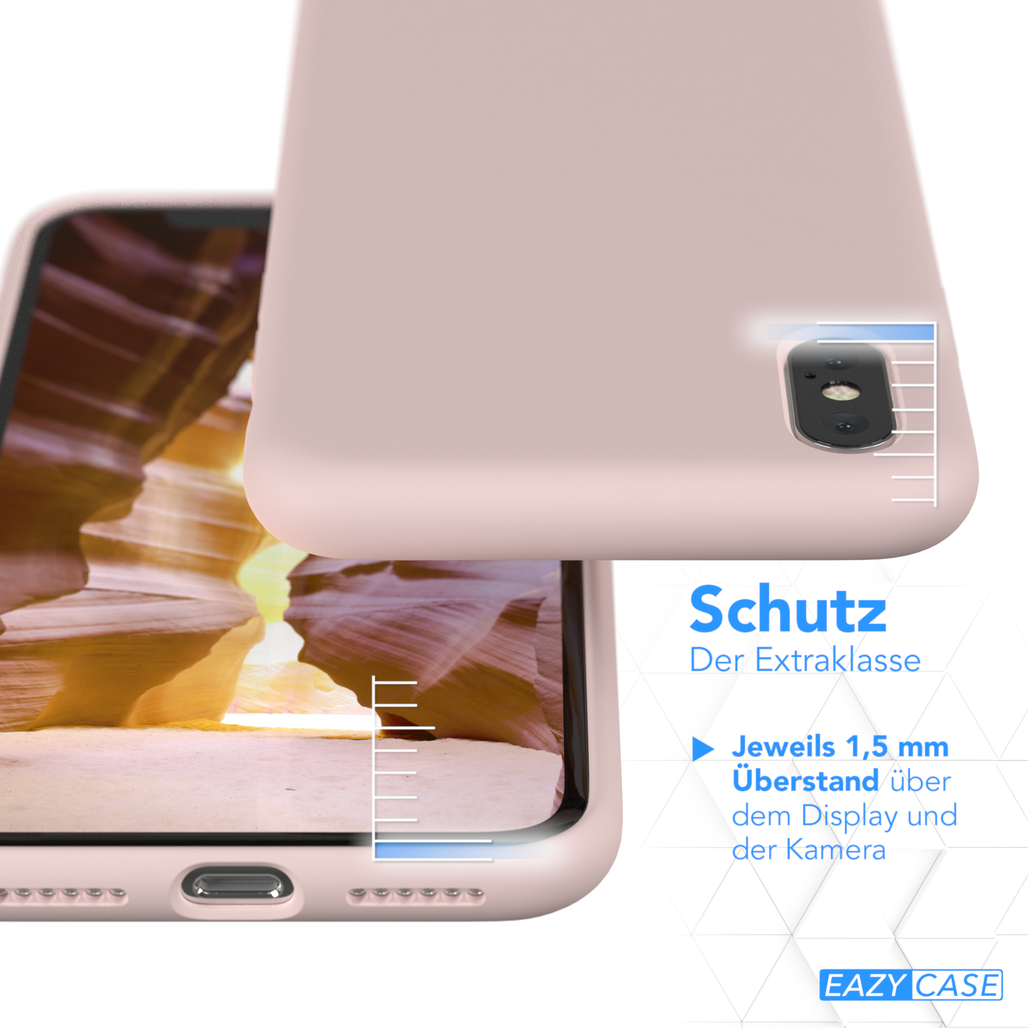 EAZY CASE Premium Silikon Handycase, Rosa XS, Backcover, / / Apple, X iPhone Altrosa