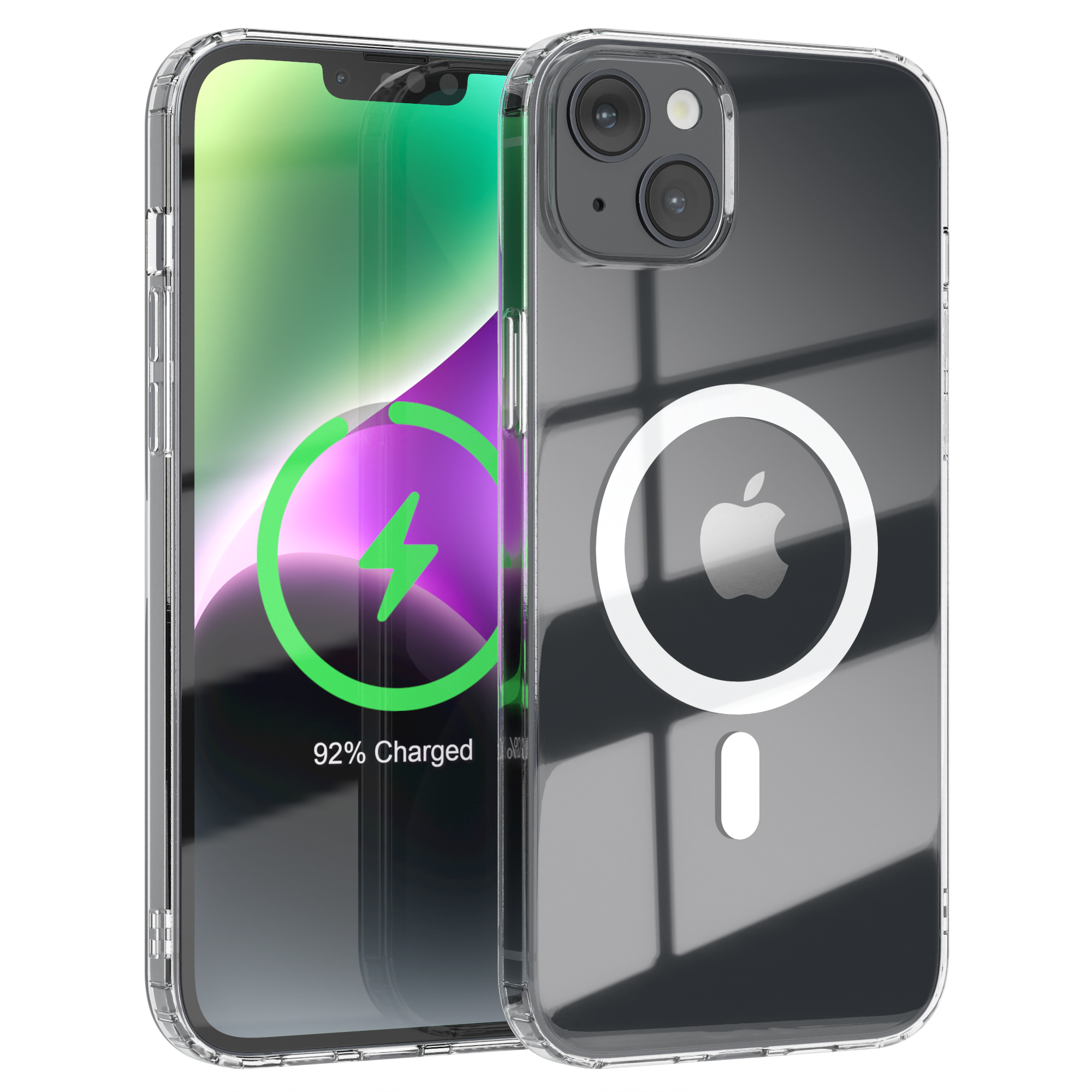 EAZY CASE Clear Cover 14 / Klar Plus, iPhone Apple, Bumper, mit Durchsichtig MagSafe