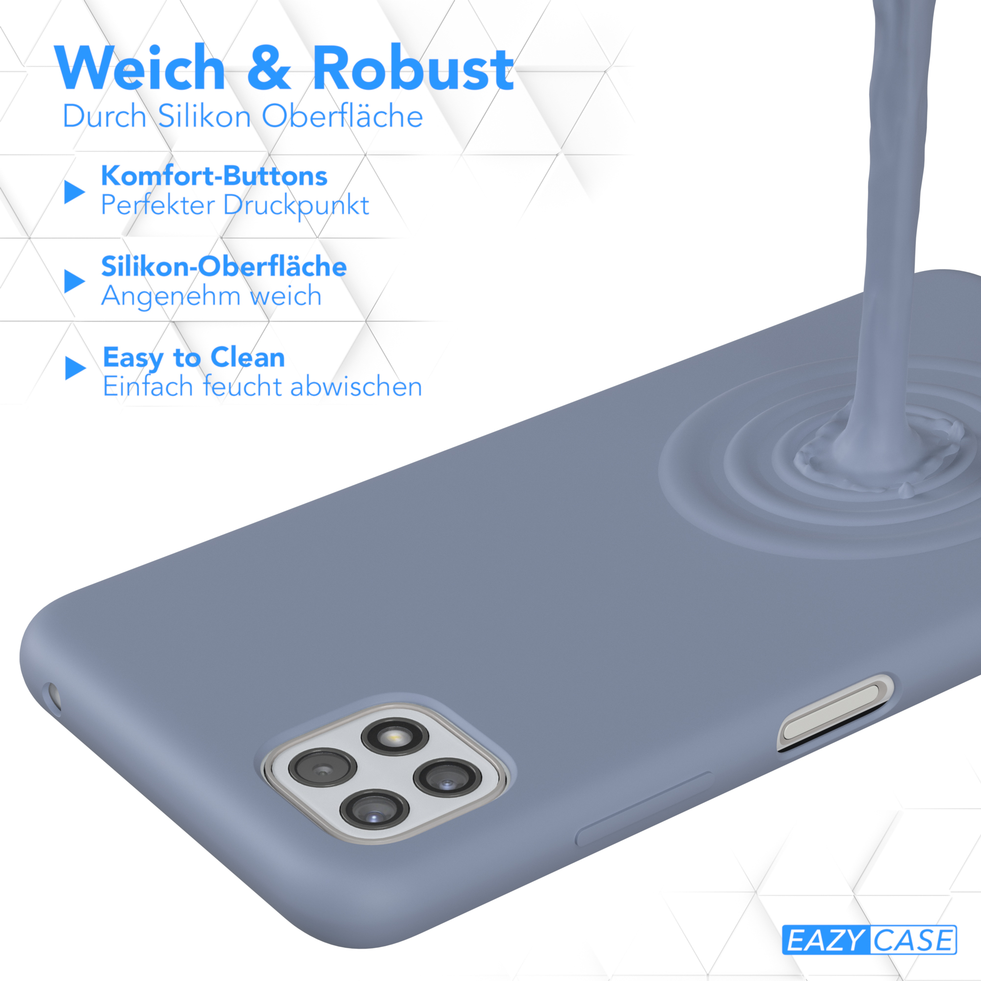 EAZY Eis Galaxy Backcover, 5G, Samsung, CASE Blau Premium A22 Handycase, Silikon