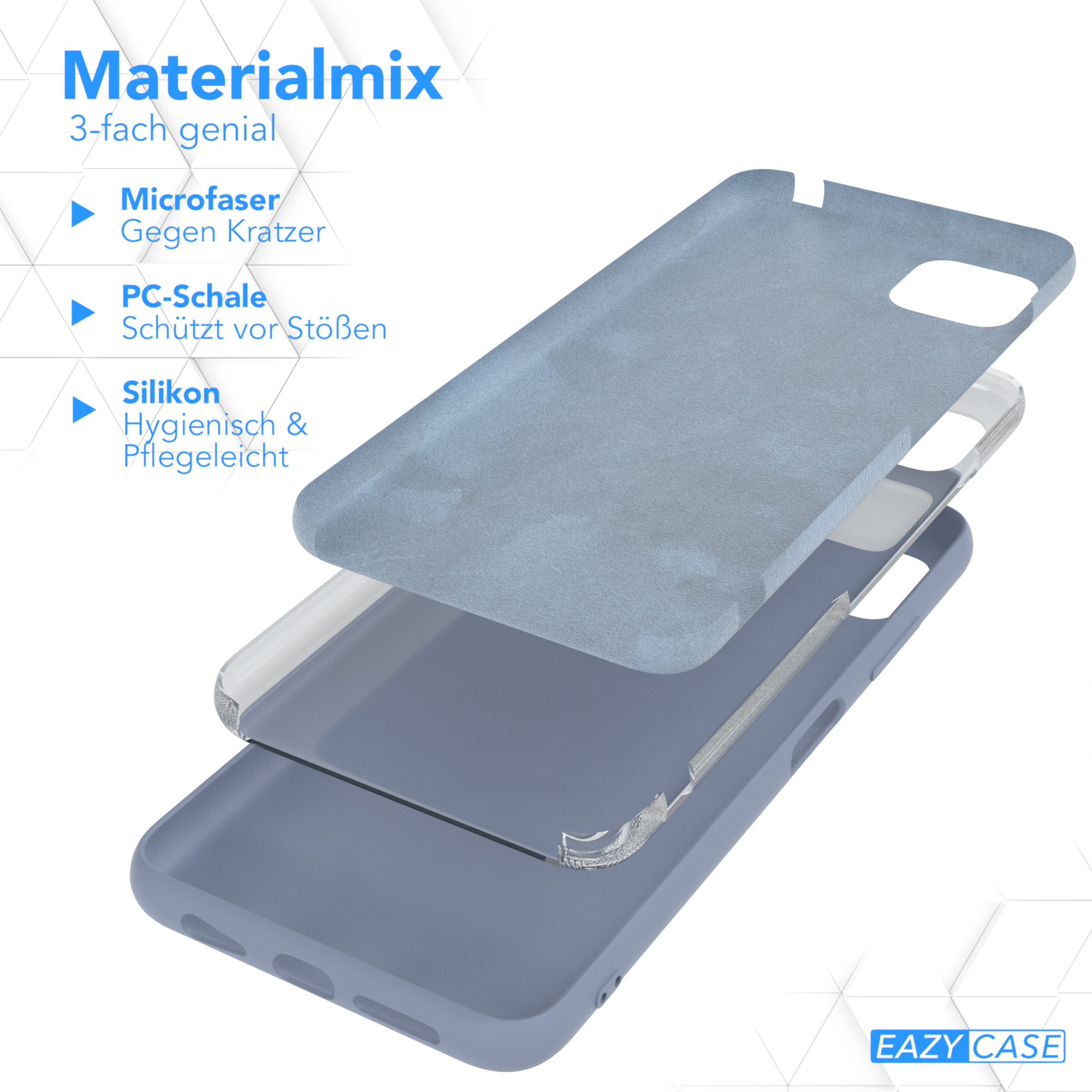 EAZY Premium Eis Handycase, Galaxy Blau Backcover, Samsung, CASE Silikon 5G, A22