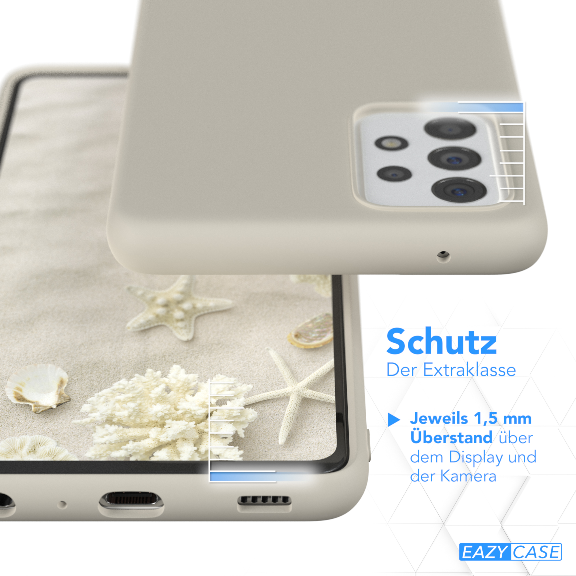 Silikon Backcover, Taupe / EAZY Premium A72 CASE Beige Handycase, Galaxy Samsung, A72 / 5G,