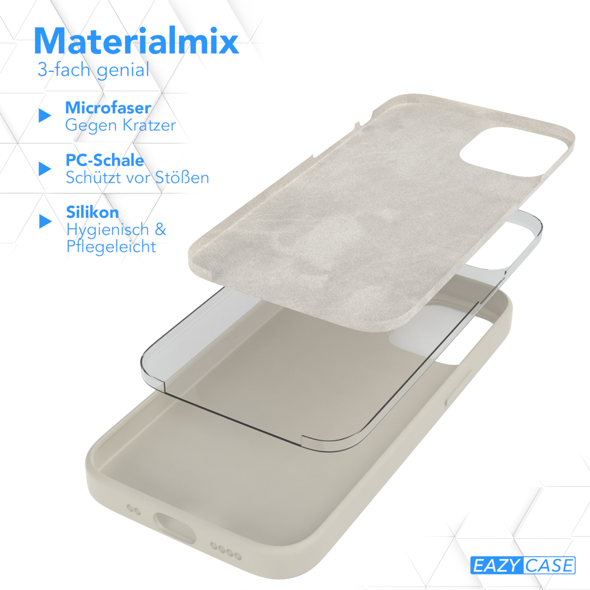 Mini, Silikon iPhone / Premium Taupe Backcover, CASE 12 Apple, Handycase, Beige EAZY