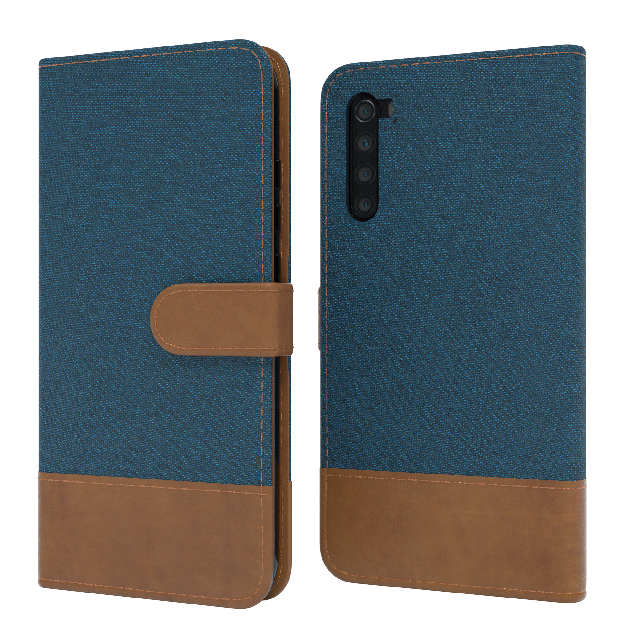 EAZY CASE Bookstyle Klapphülle Jeans Redmi Bookcover, Xiaomi, mit Blau Note 8T, Kartenfach