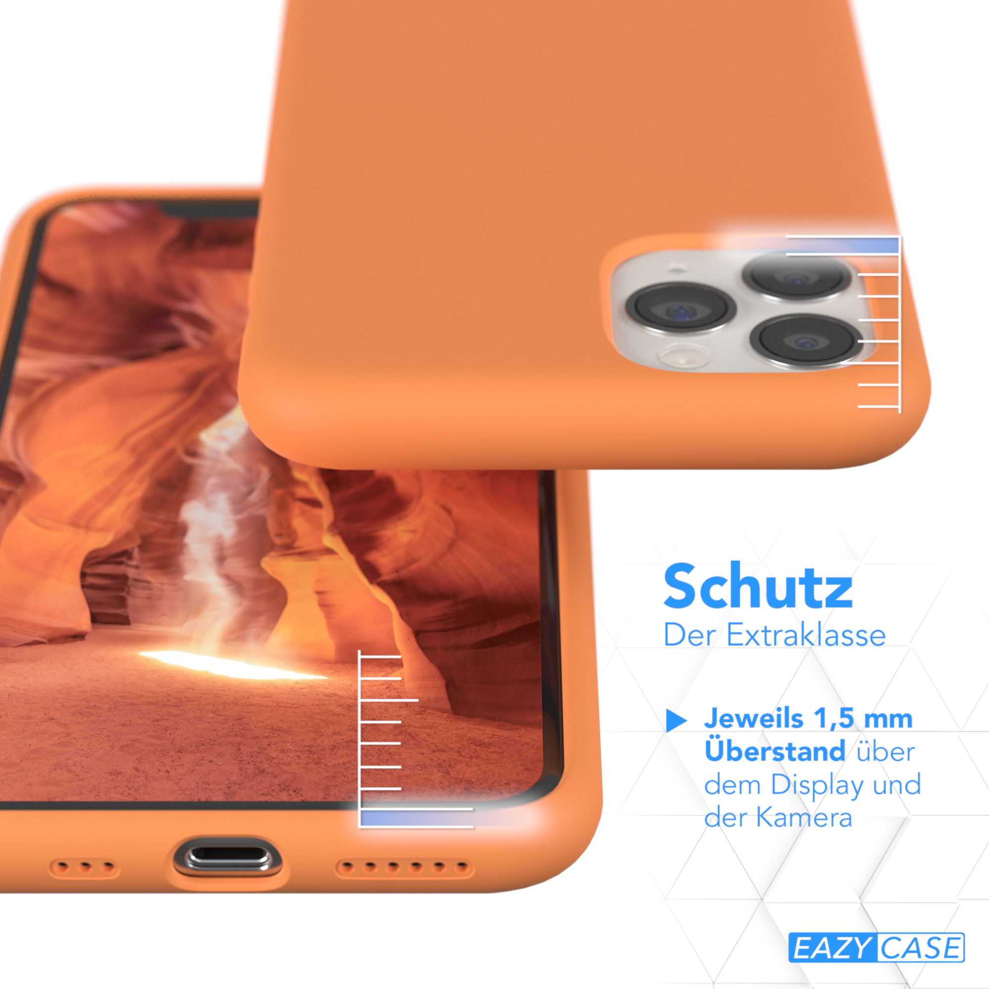 EAZY CASE Premium Silikon Handycase, Pro, Apple, iPhone 11 Orange Backcover