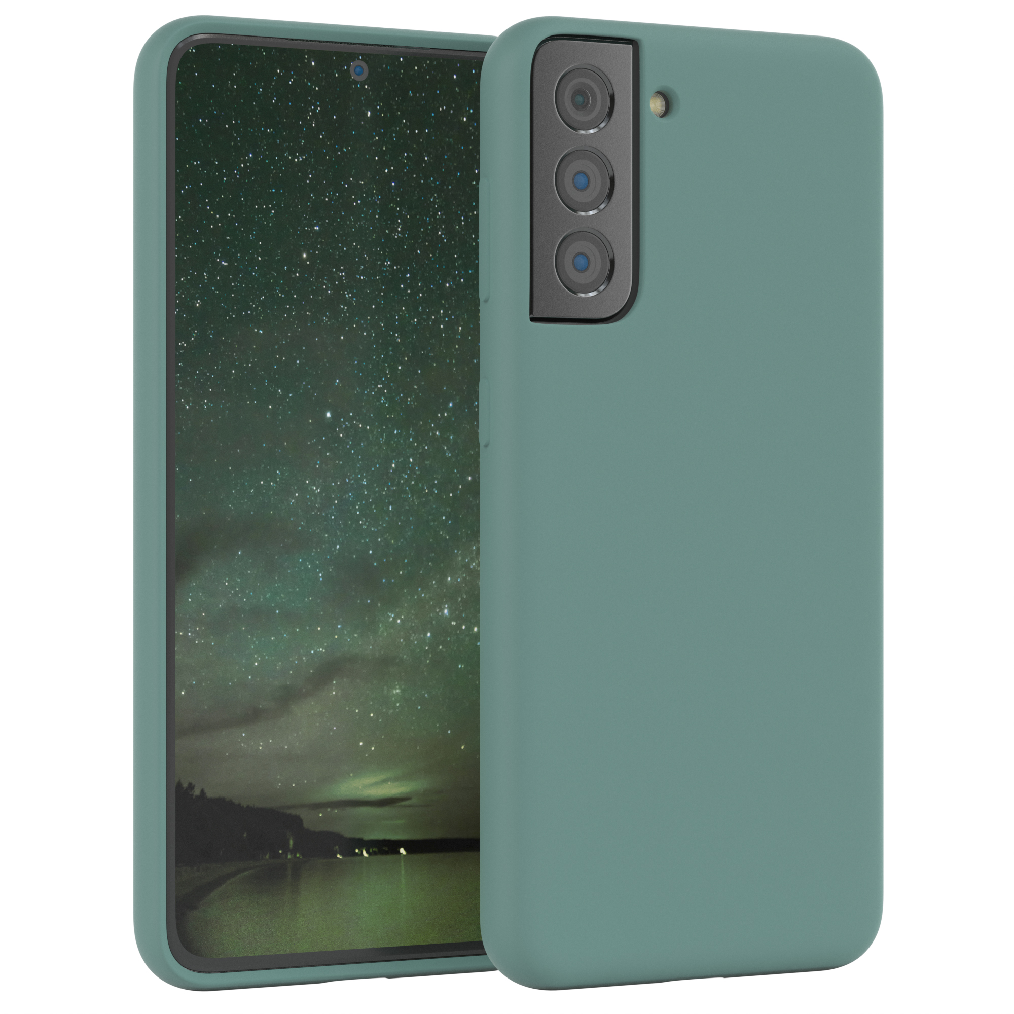 EAZY CASE Premium Silikon Grün Handycase, / 5G, Samsung, Nachtgrün S21 Galaxy Backcover