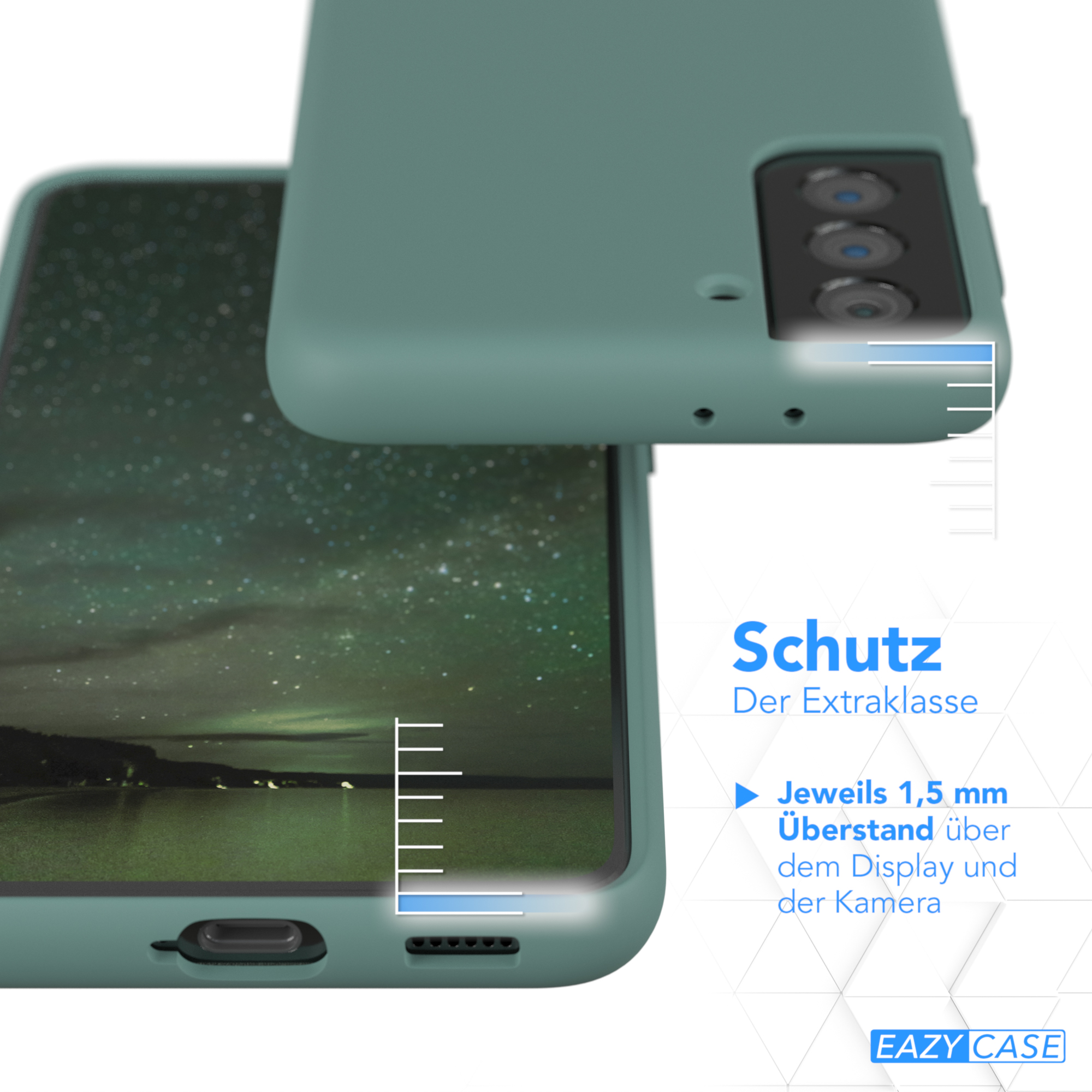 Nachtgrün Galaxy 5G, Silikon Backcover, CASE / S21 EAZY Grün Handycase, Samsung, Premium