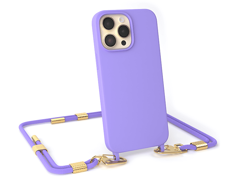 / Lila Helllila Max, Runde Apple, CASE Pro EAZY Handykette 14 Umhängetasche, mit iPhone Karabiner,