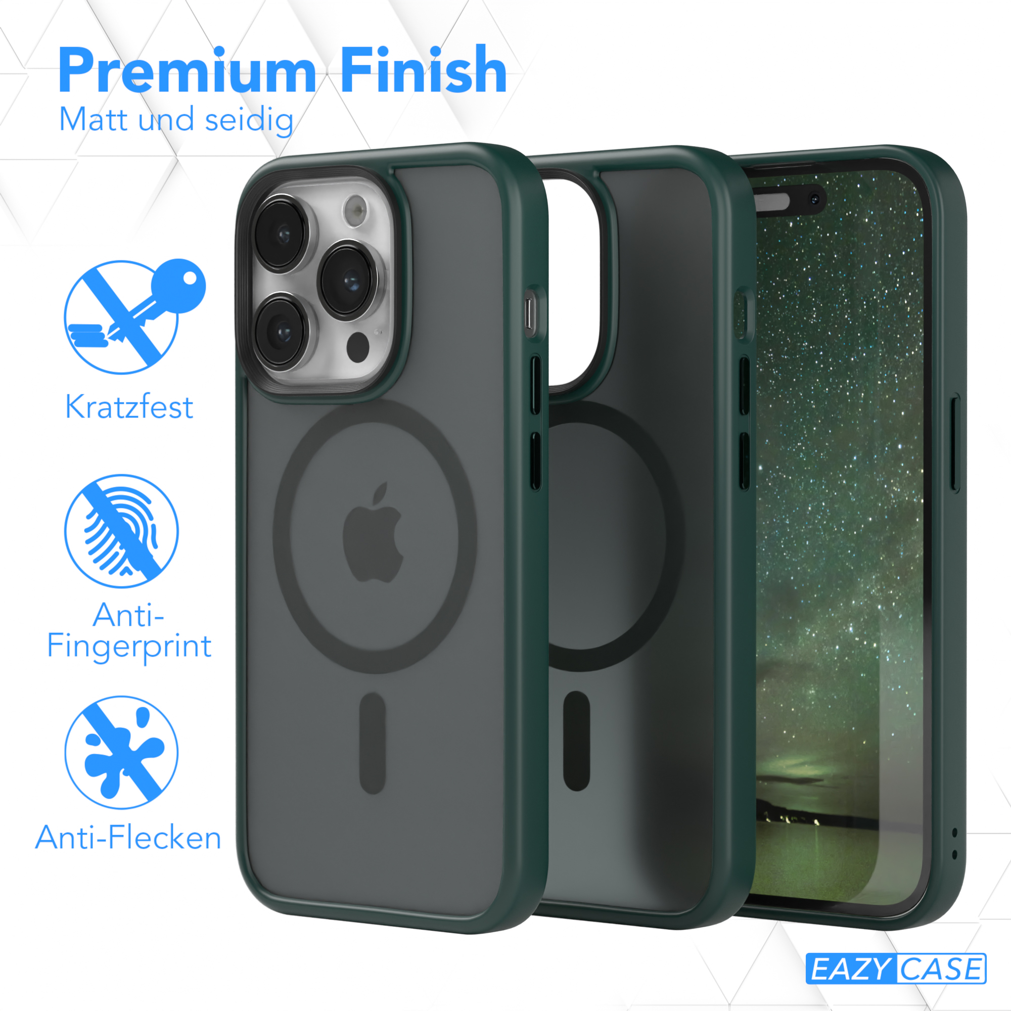 EAZY CASE Outdoor Case mit Backcover, MagSafe, Apple, 14 Grün iPhone Pro
