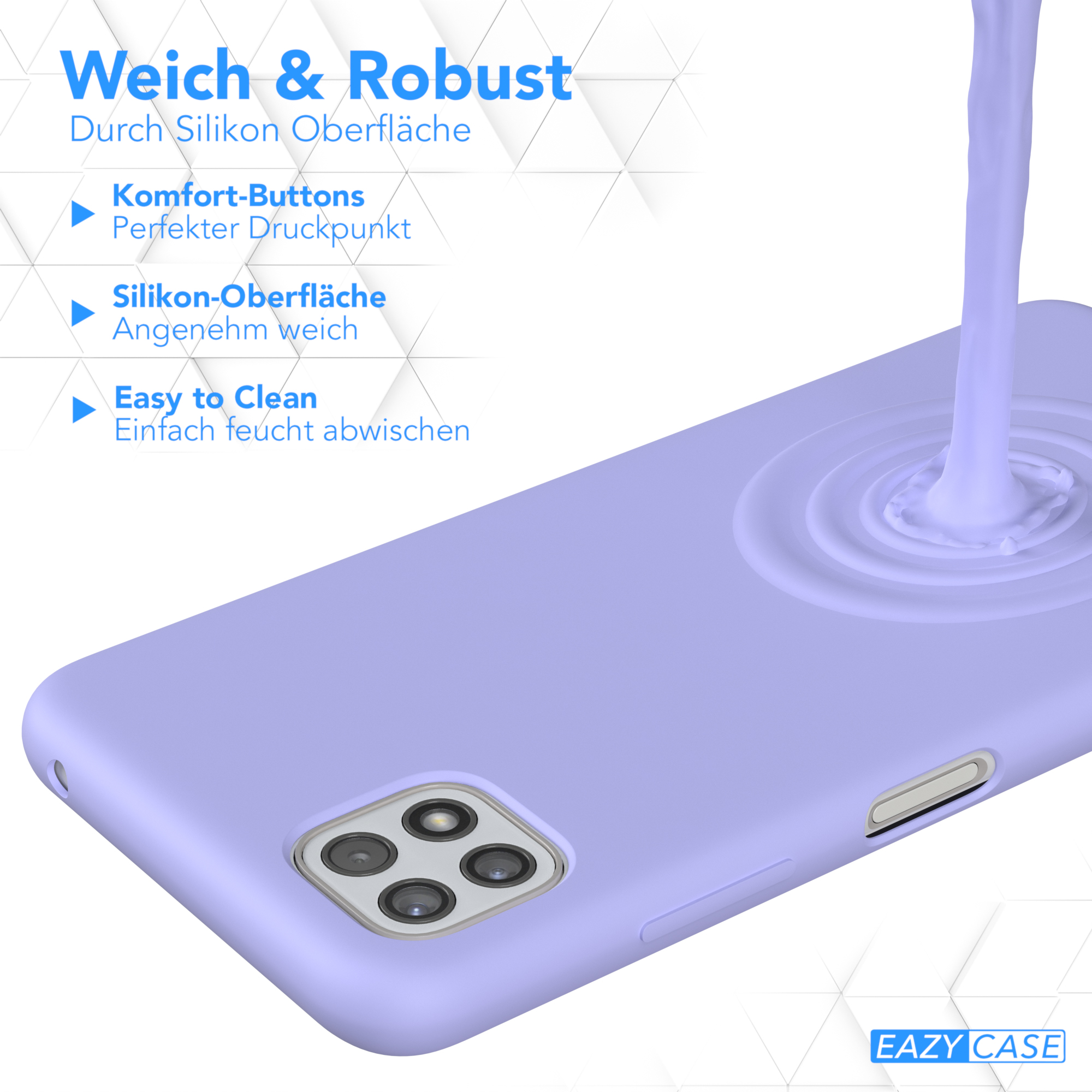 EAZY CASE Premium Silikon Violett A22 Handycase, 5G, Lavendel / Galaxy Lila Samsung, Backcover