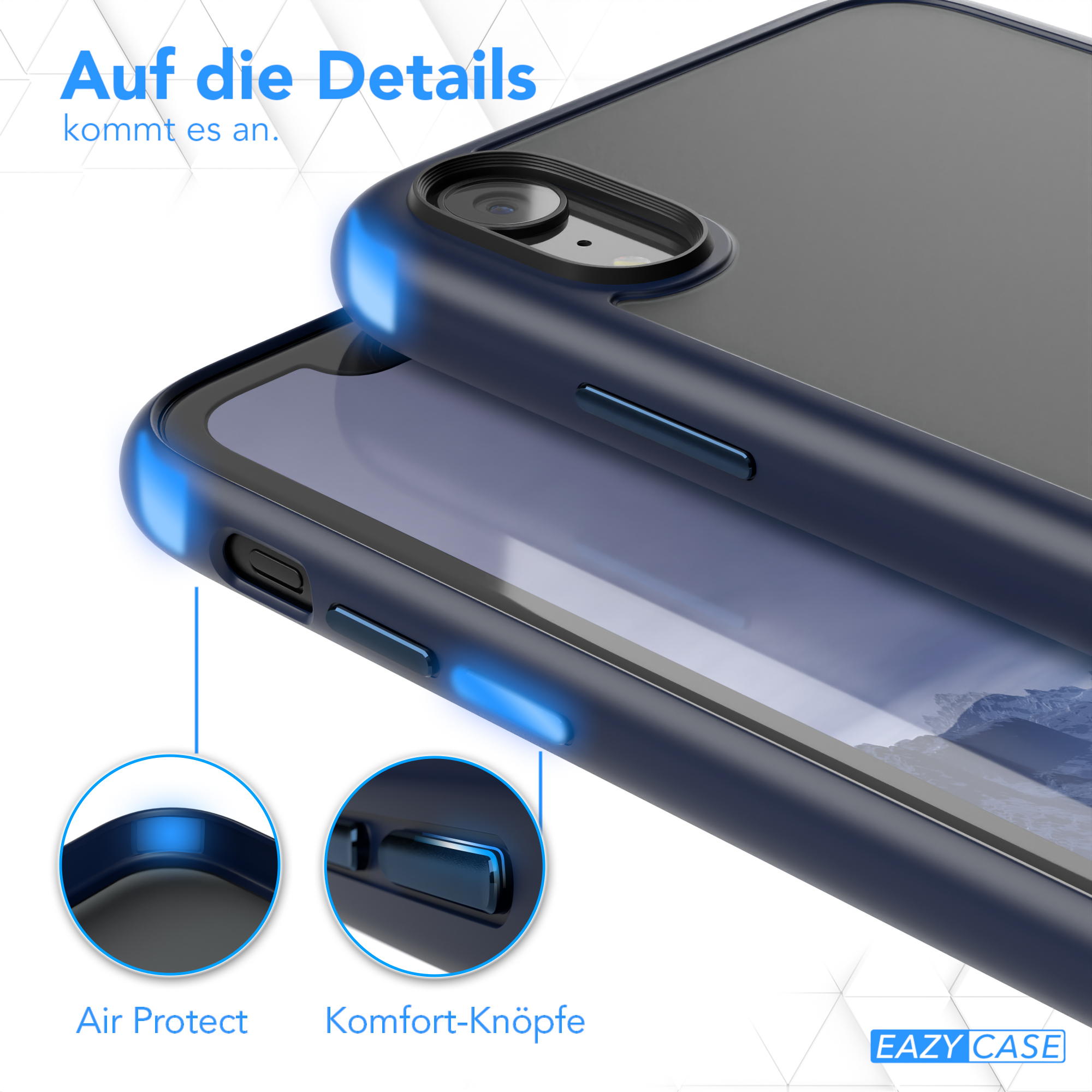 Apple, Matt, Nachtblau Outdoor Blau iPhone XR, EAZY / CASE Case Backcover,