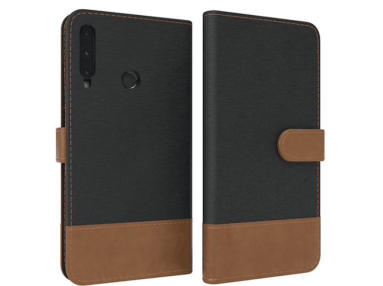 E, Bookcover, Bookstyle Schwarz Huawei, Lite CASE mit Jeans Kartenfach, EAZY P40 Klapphülle