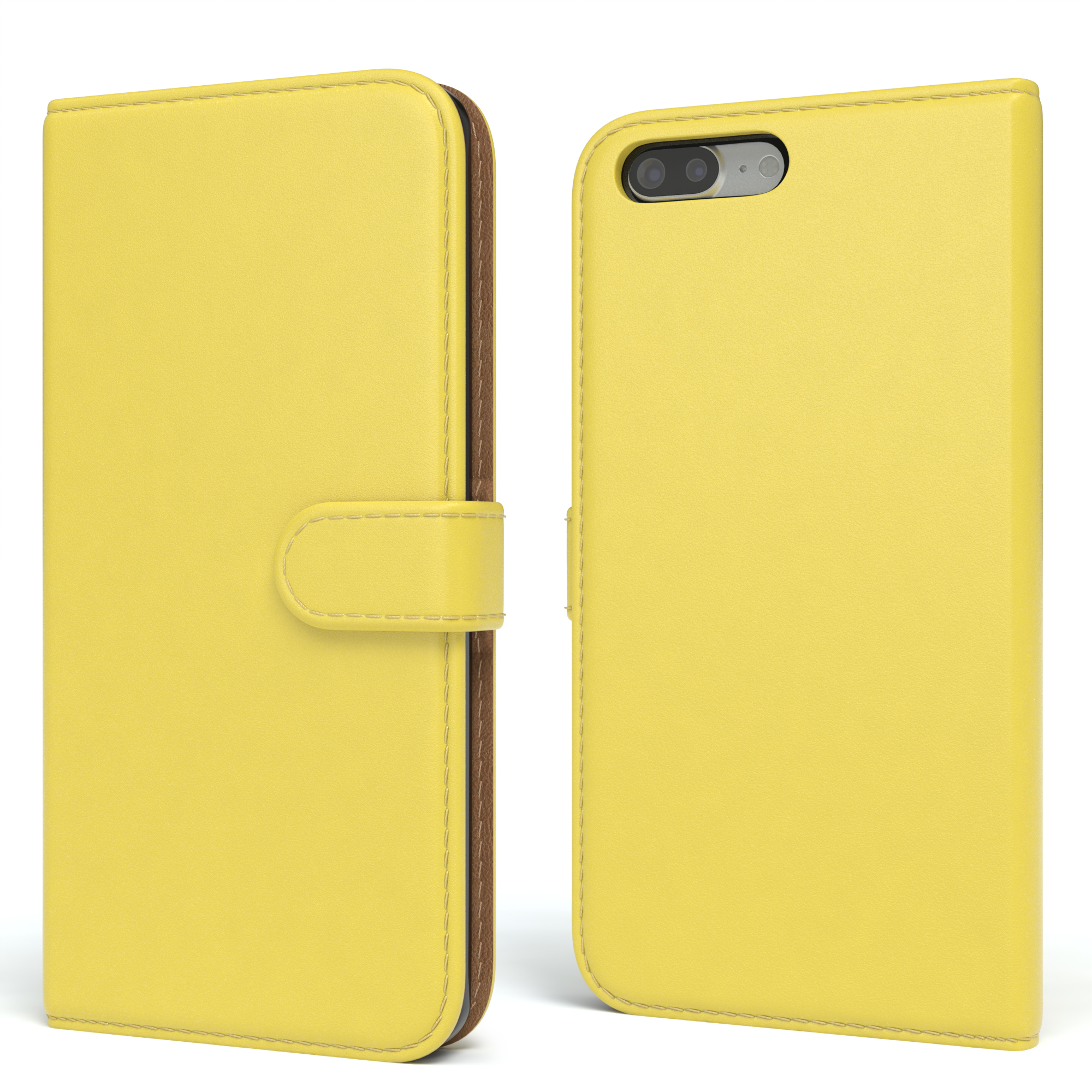 Klapphülle EAZY Bookstyle Gelb Plus Plus, 7 iPhone CASE mit 8 Apple, / Bookcover, Kartenfach,