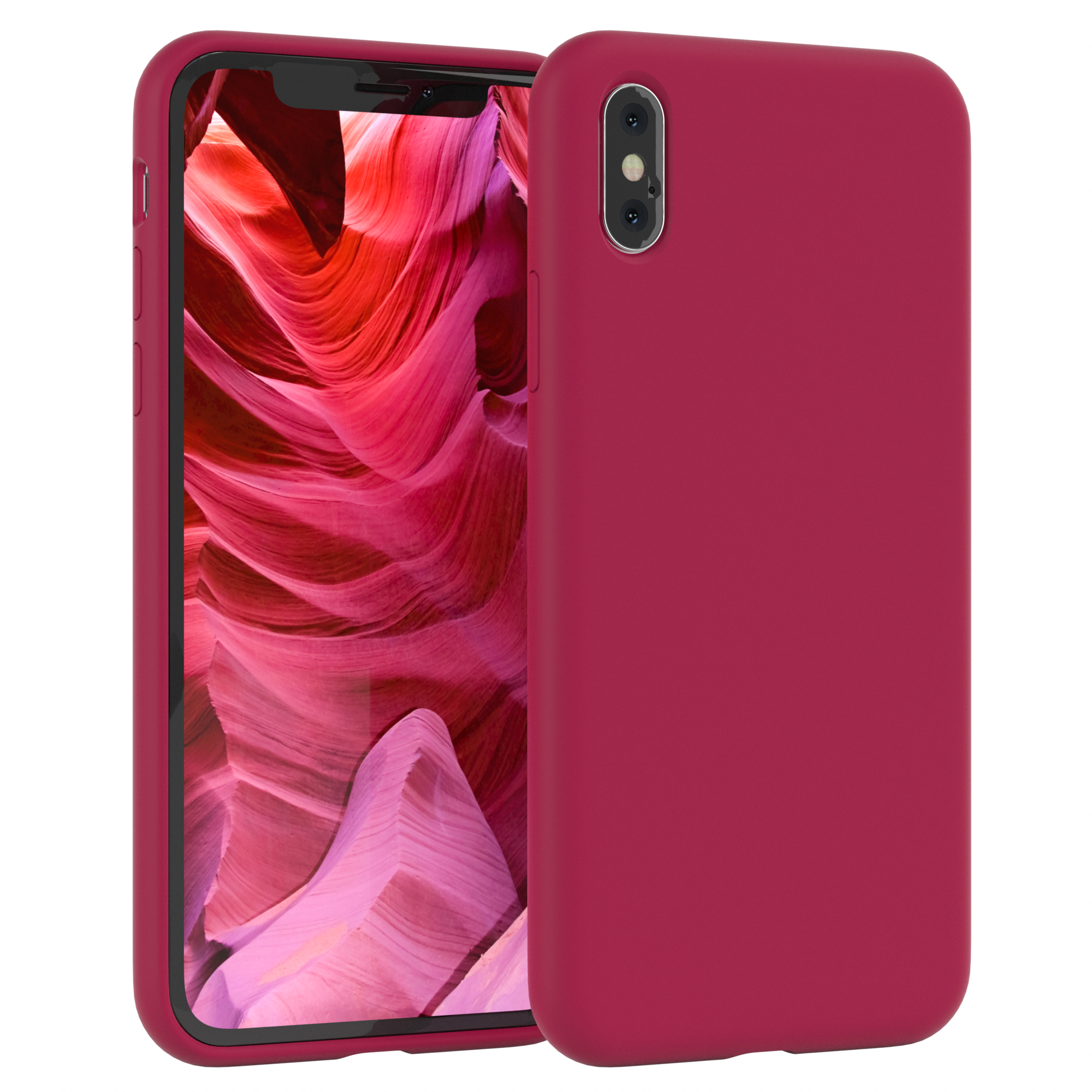 EAZY CASE iPhone Silikon Apple, XS Rot Premium / Handycase, Max, Beere Backcover
