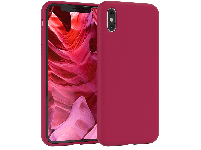 XS iPhone / Max, Rot Apple, CASE EAZY Backcover, Silikon Handycase, Premium Beere