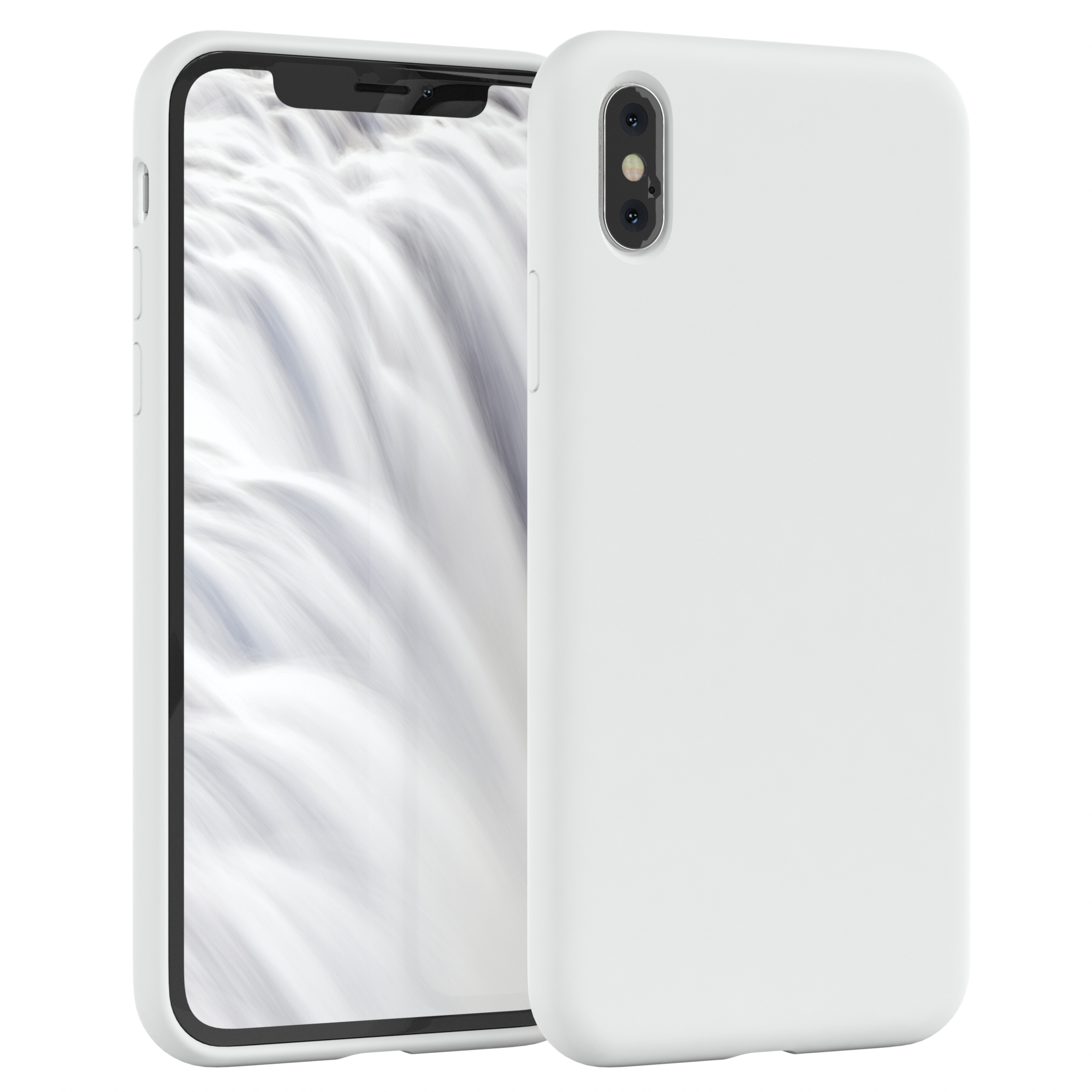 EAZY CASE Premium Silikon iPhone Backcover, XS Handycase, Apple, Weiß Max