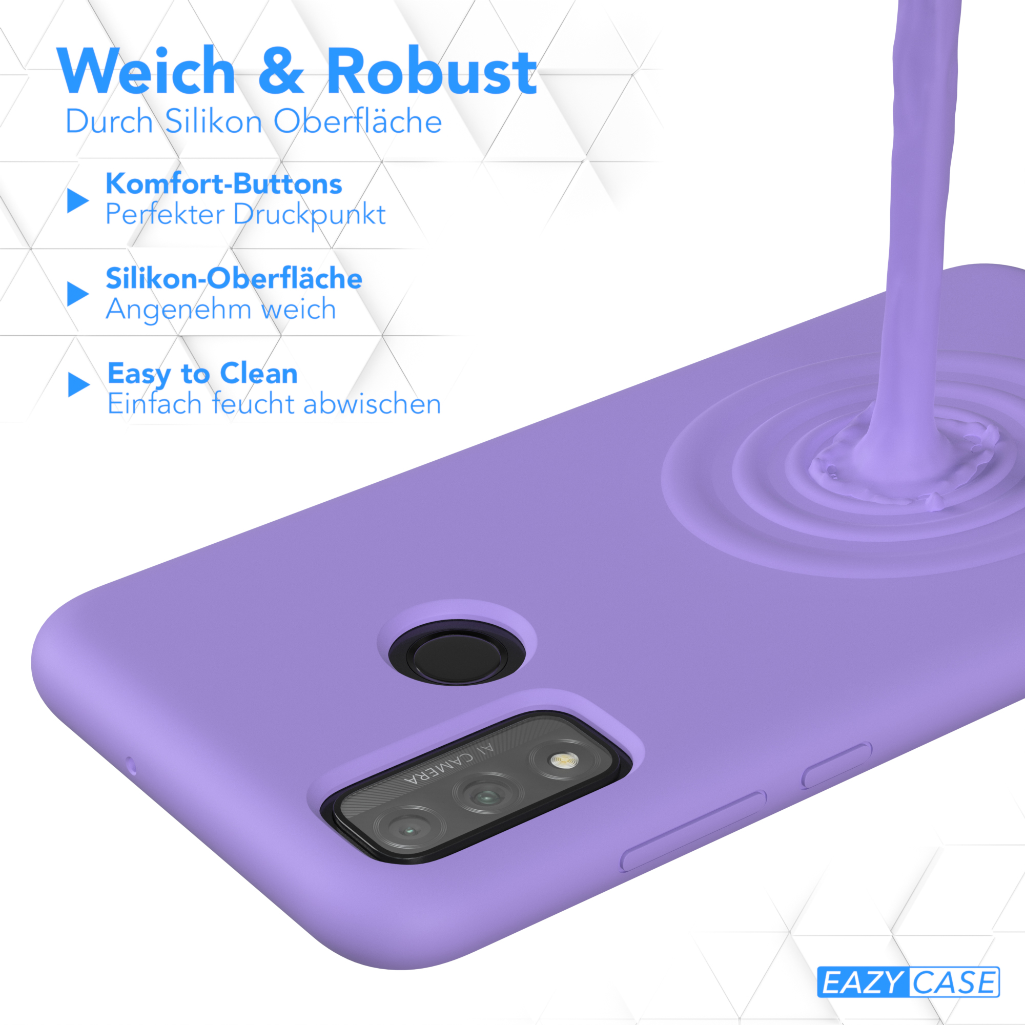 EAZY CASE Violett Backcover, Smart (2020), Lavendel / Huawei, P Silikon Handycase, Premium Lila