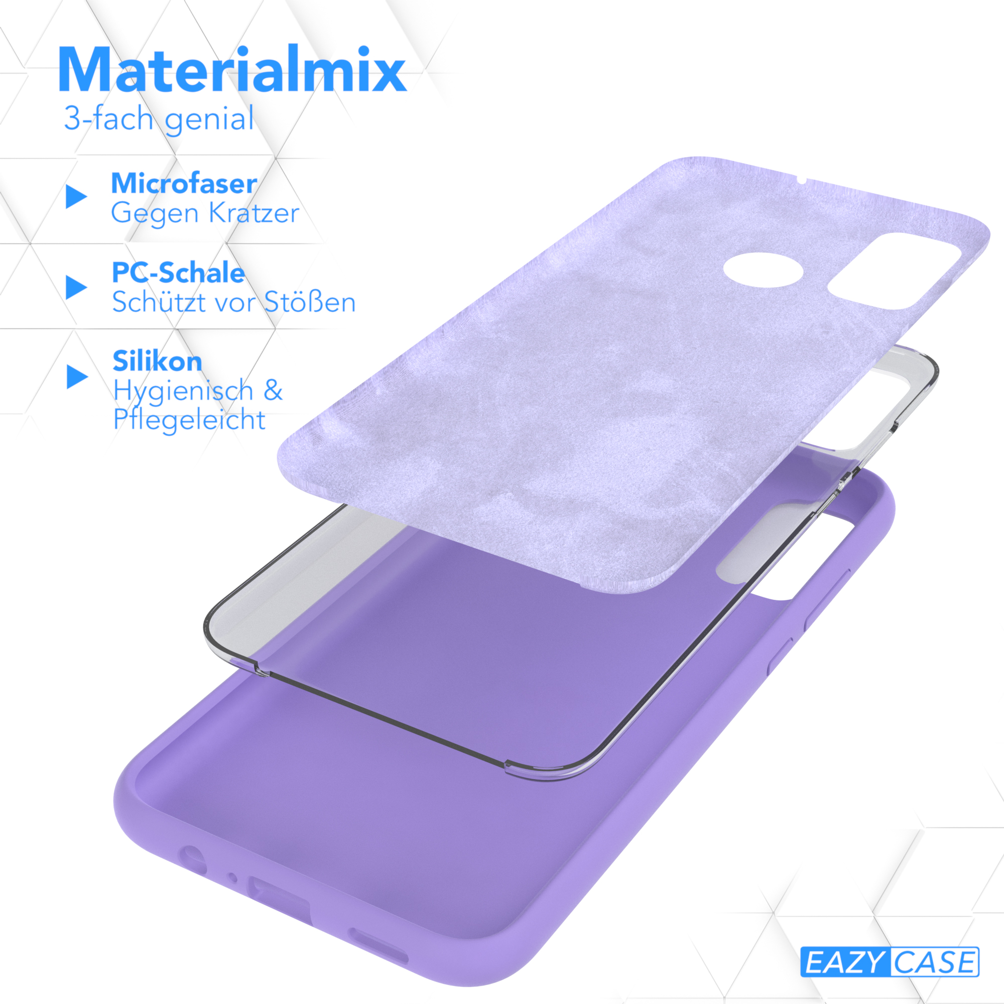 Premium Lavendel Smart Huawei, (2020), P / Backcover, CASE Silikon EAZY Violett Lila Handycase,