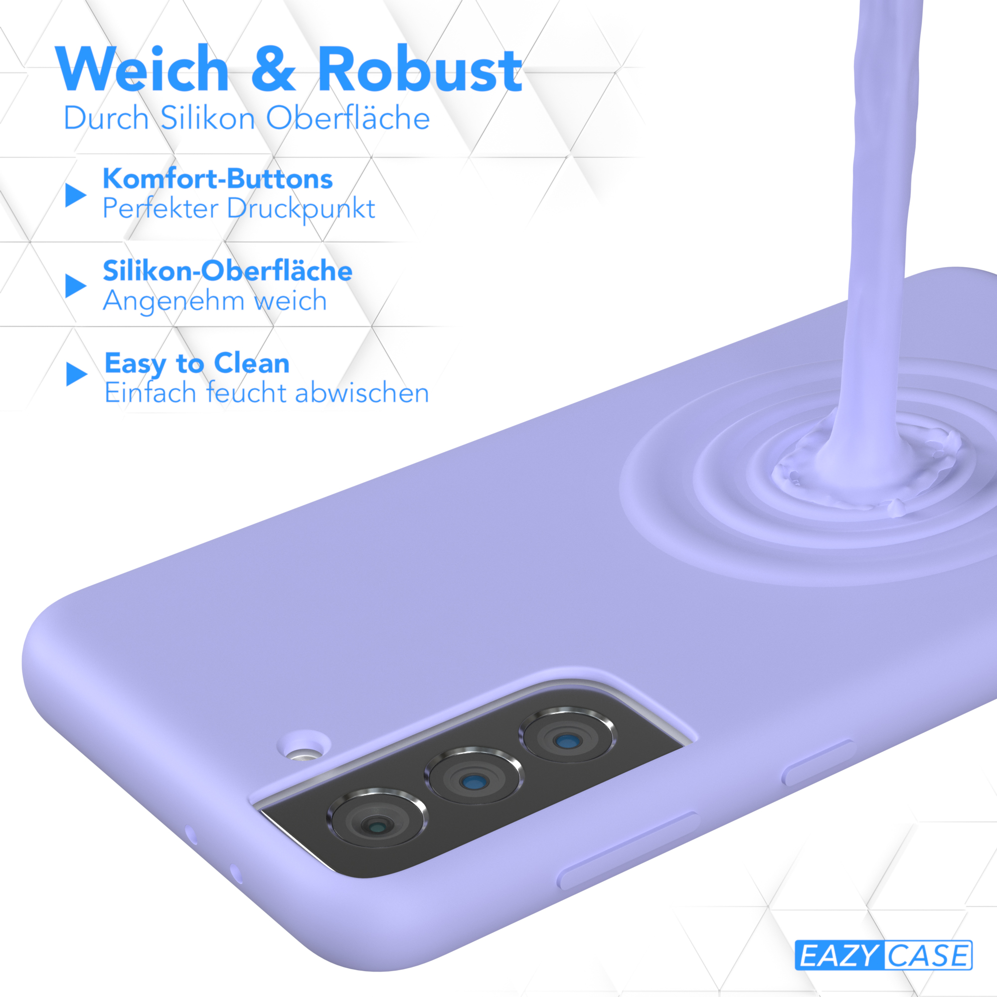EAZY Premium Violett 5G, Samsung, CASE Handycase, Silikon Galaxy S21 Lavendel Lila / Backcover,