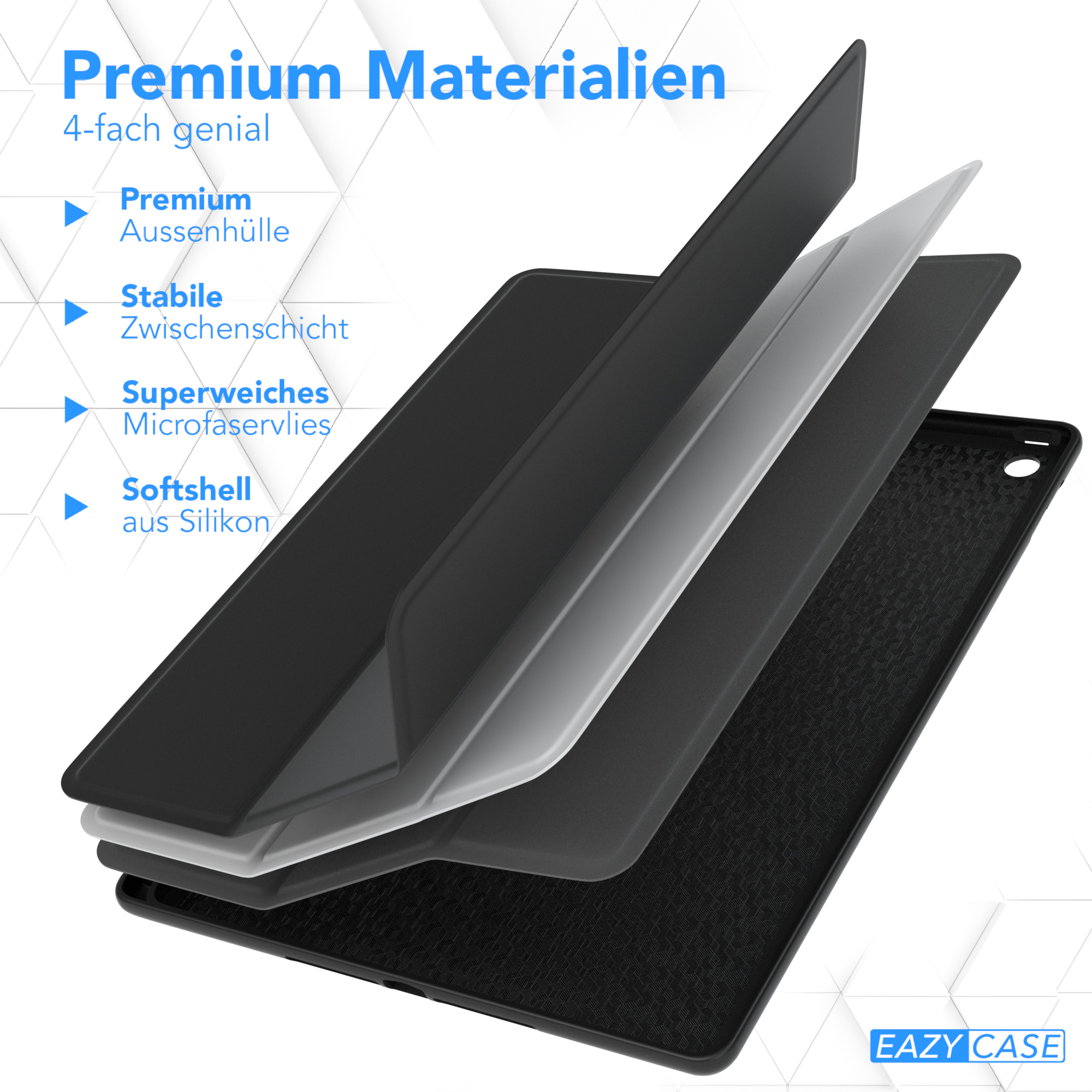 EAZY CASE Smartcase Stifthalter Schwarz Kunstleder, / 6. Bookcover Apple Tablethülle iPad Generation 5. mit 2017 für /2018