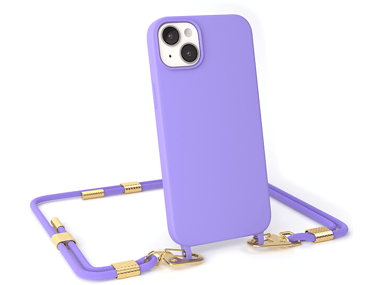 14 EAZY Lila mit Plus, iPhone Apple, / Handykette Helllila Karabiner, Umhängetasche, Runde CASE