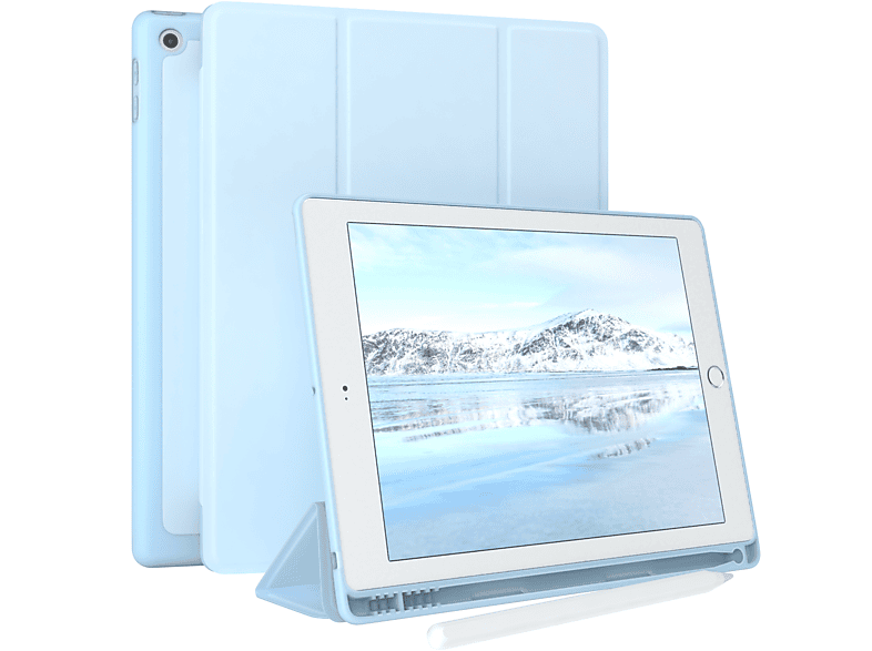 EAZY CASE Smartcase mit Stifthalter Generation Kunstleder, Hellblau / Apple Tablethülle Bookcover /2018 / 6. 2017 für Blau iPad 5