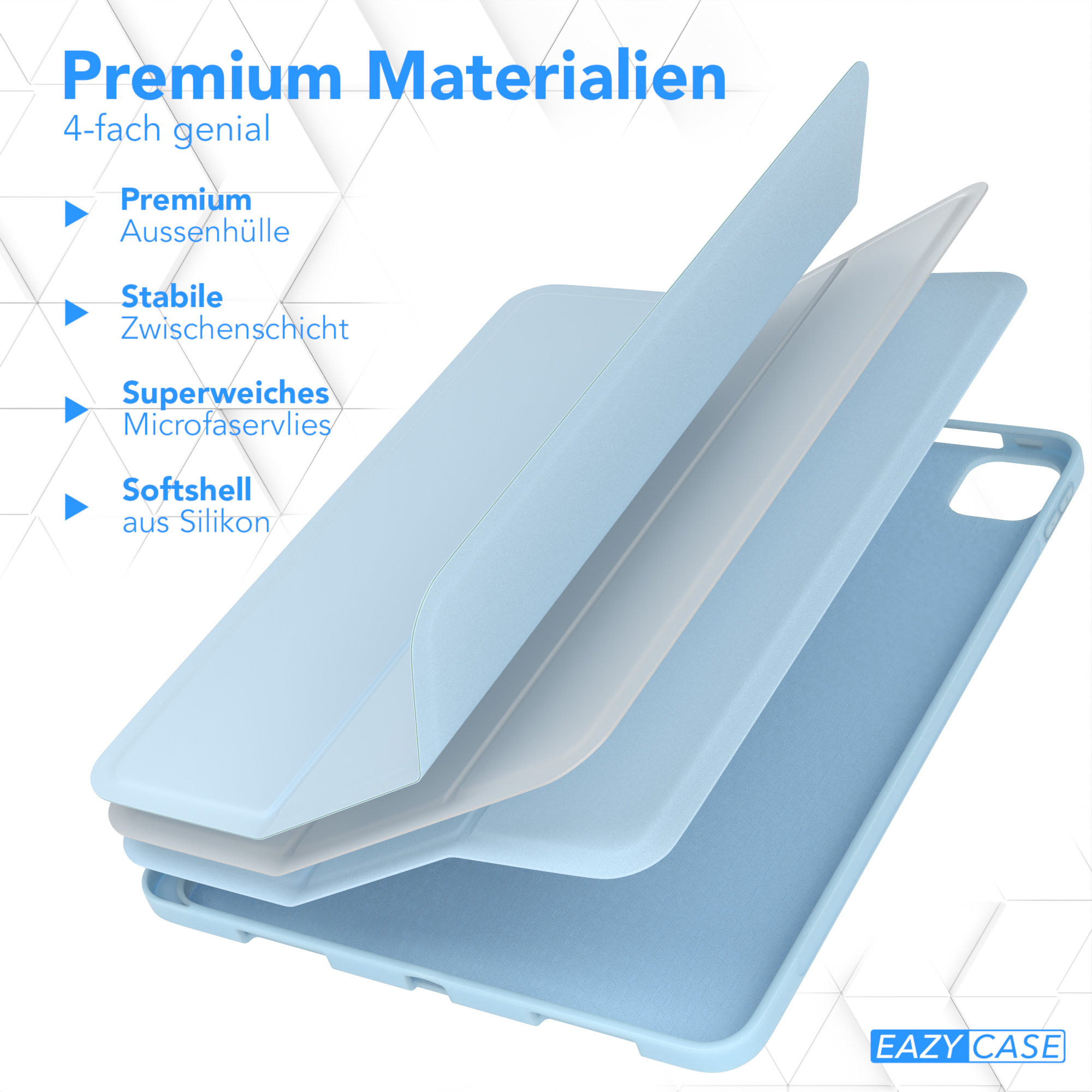 EAZY CASE Smartcase 2021 Kunstleder, Apple / Stifthalter Pro Blau iPad 2022 Tablethülle Bookcover / / 2020 für 2018 mit / 11\