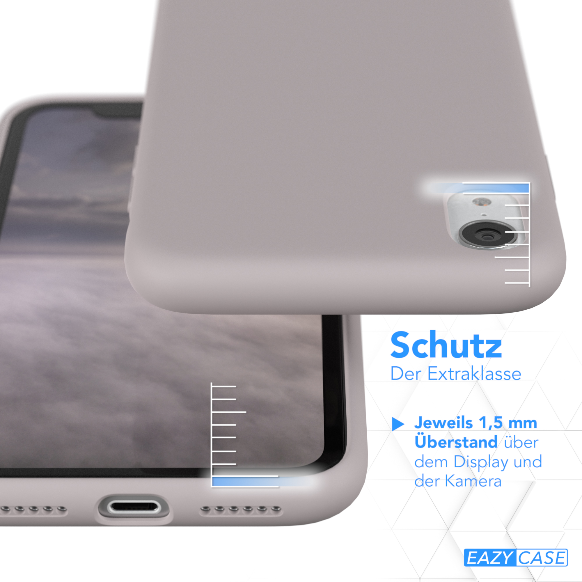 EAZY CASE Handycase, XR, Braun Premium Silikon Apple, Rosa Backcover, iPhone