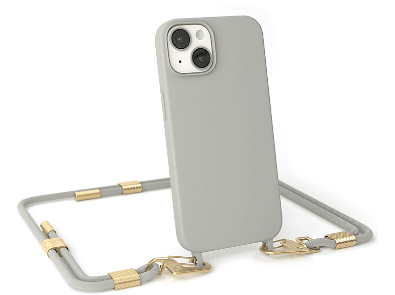CASE 14, Grau Karabiner, Umhängetasche, iPhone Runde Apple, mit / EAZY Taupe Beige Handykette