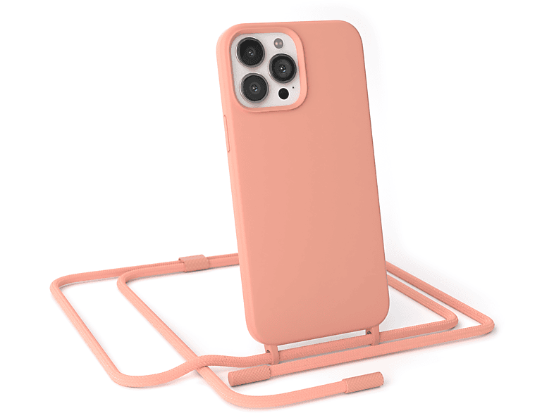 Handykette CASE Umhängetasche, EAZY Altrosa Full Pro Color, Runde 13 Coral Apple, iPhone Max, /