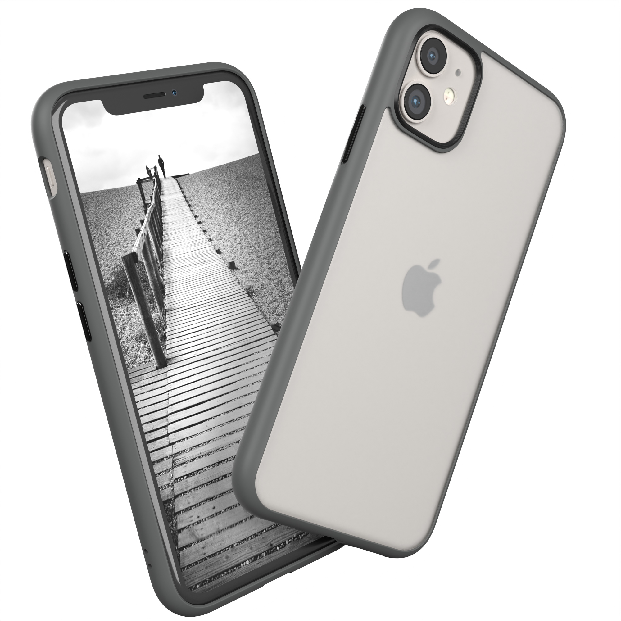 Backcover, EAZY CASE 11, iPhone Case Grau Outdoor Matt, Apple,