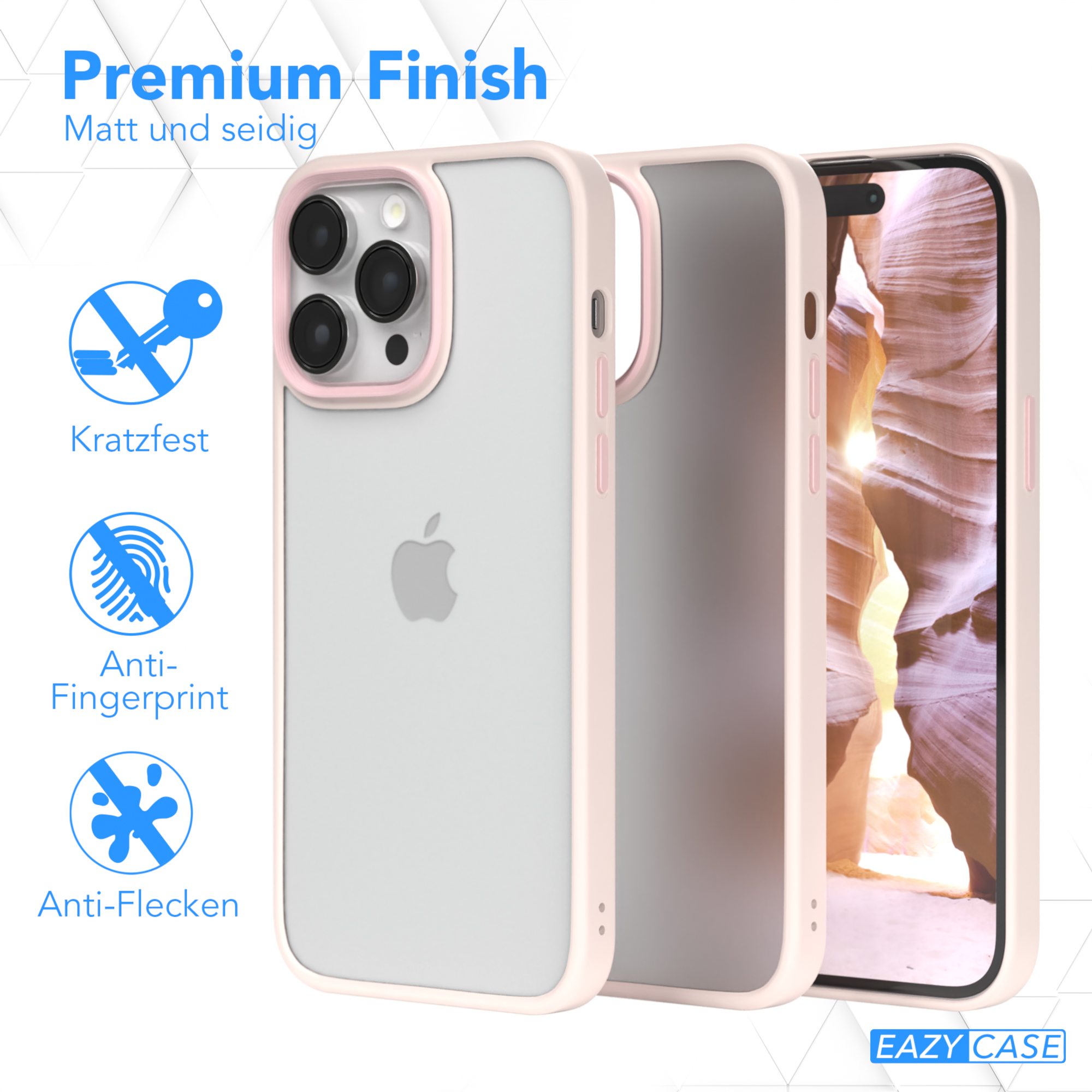 EAZY CASE Outdoor Case Matt, Apple, 14 Rosé Pro Altrosa iPhone Backcover, / Max
