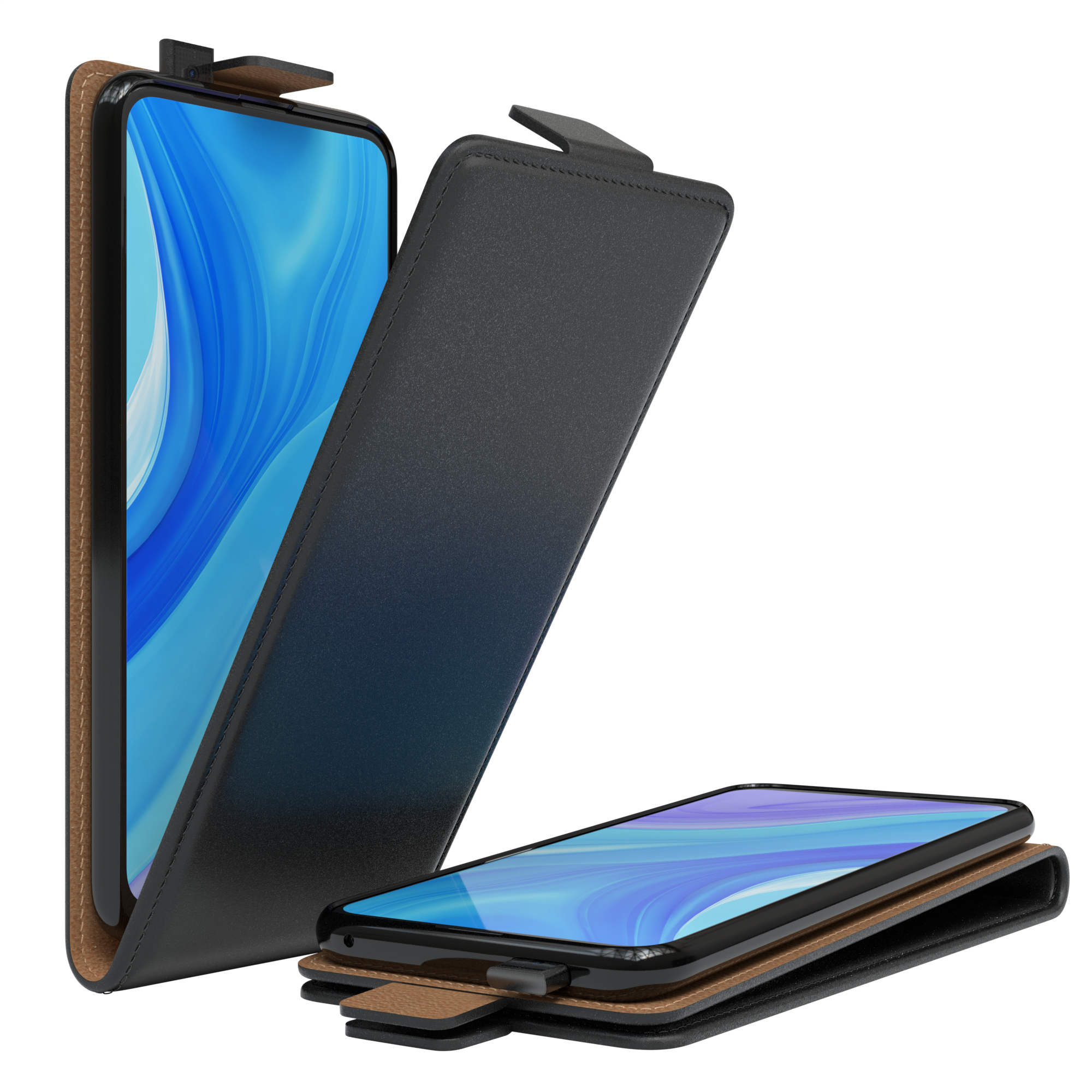 EAZY CASE Flipcase, Flip Cover, Huawei, / / P Y9s (2019) 9X Pro, Schwarz Pro Smart Honor