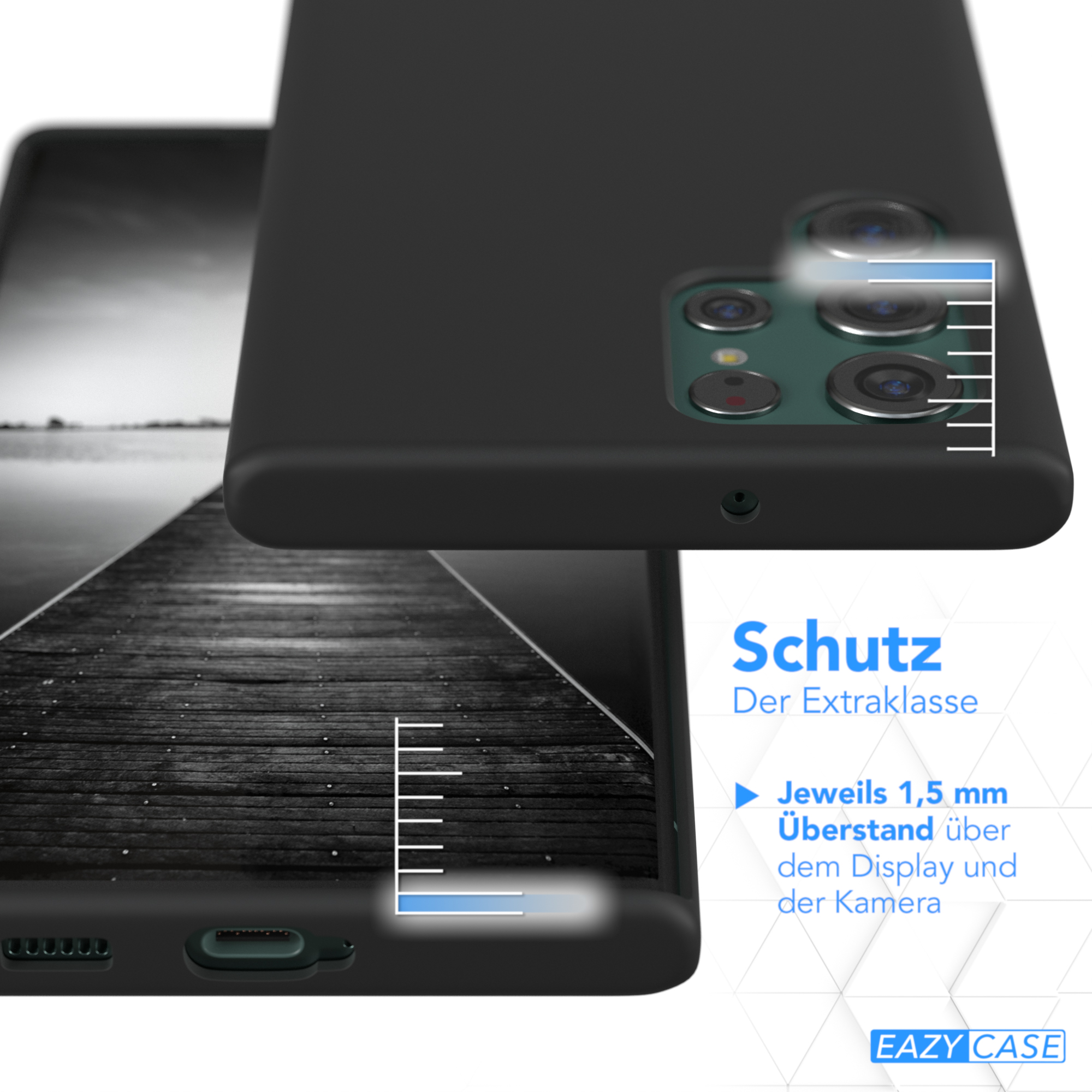 EAZY S22 Premium 5G, Schwarz Backcover, CASE Ultra Silikon Galaxy Handycase, Samsung,