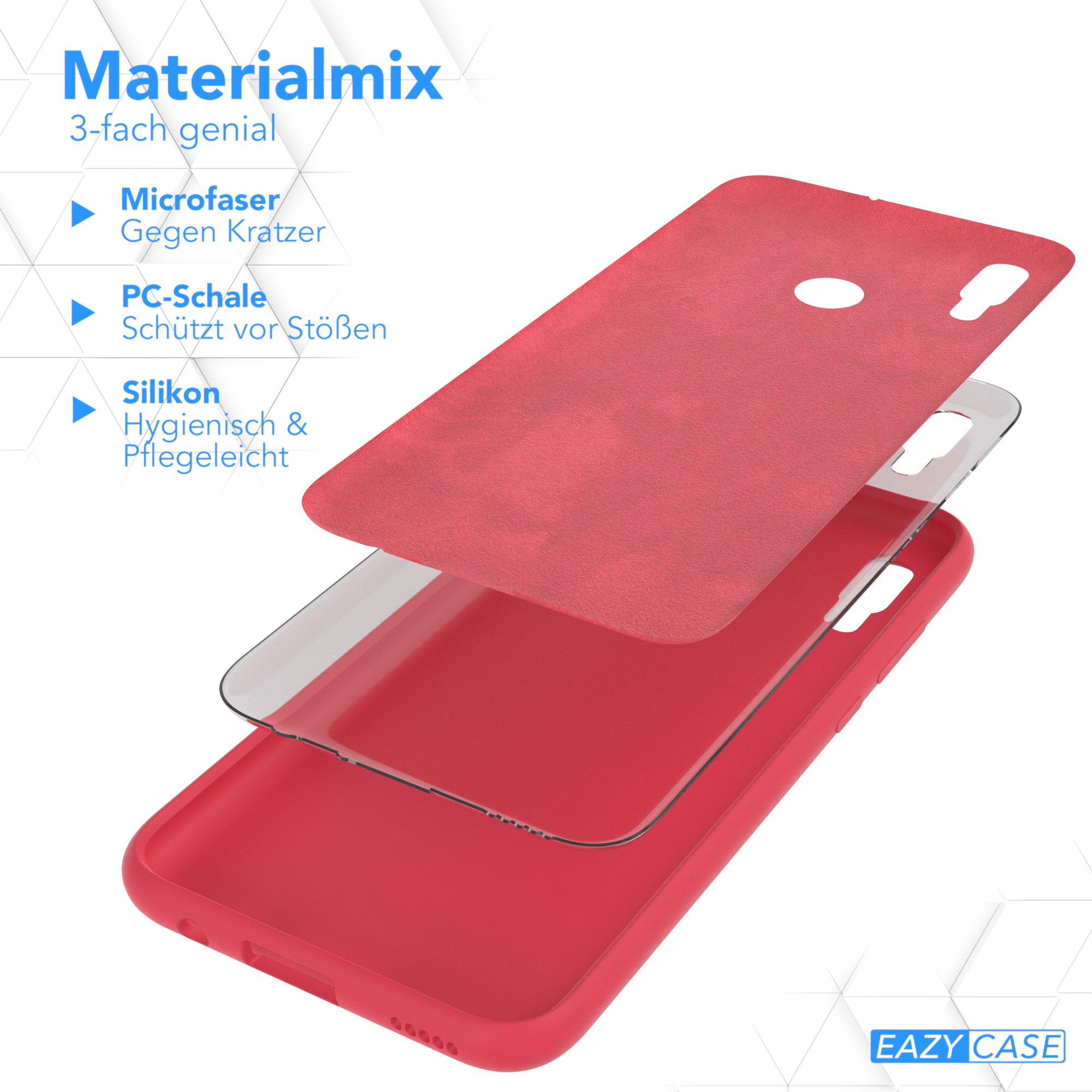EAZY CASE Premium Silikon Handycase, / Huawei, Backcover, Rot Smart (2019), Beere P